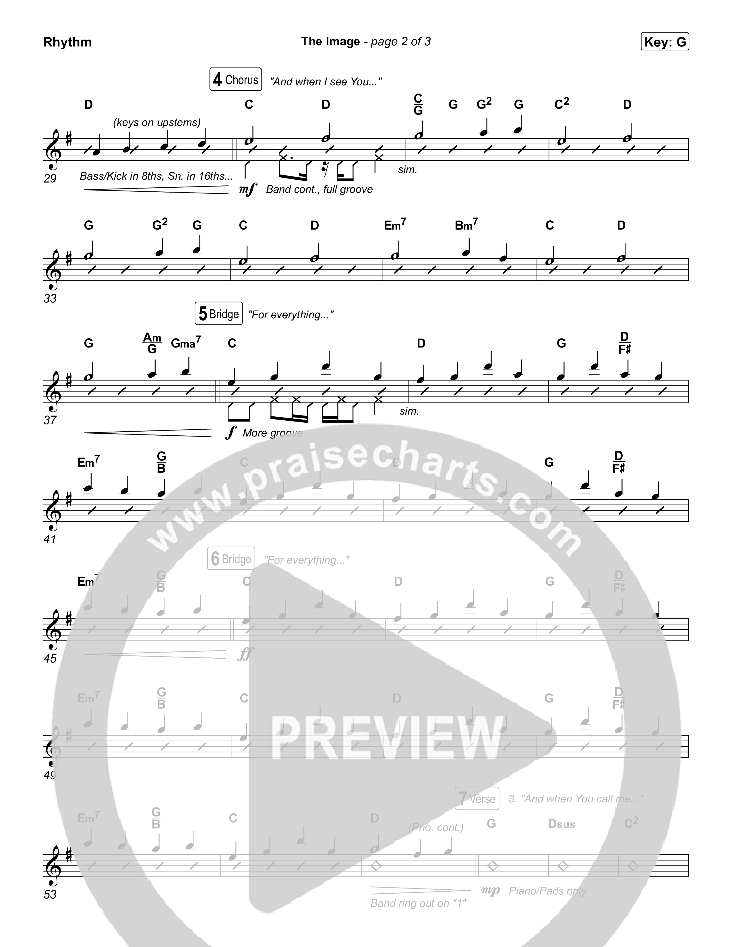 The Image Rhythm Chart (Gather Worship / Matt Redman / kaestrings)