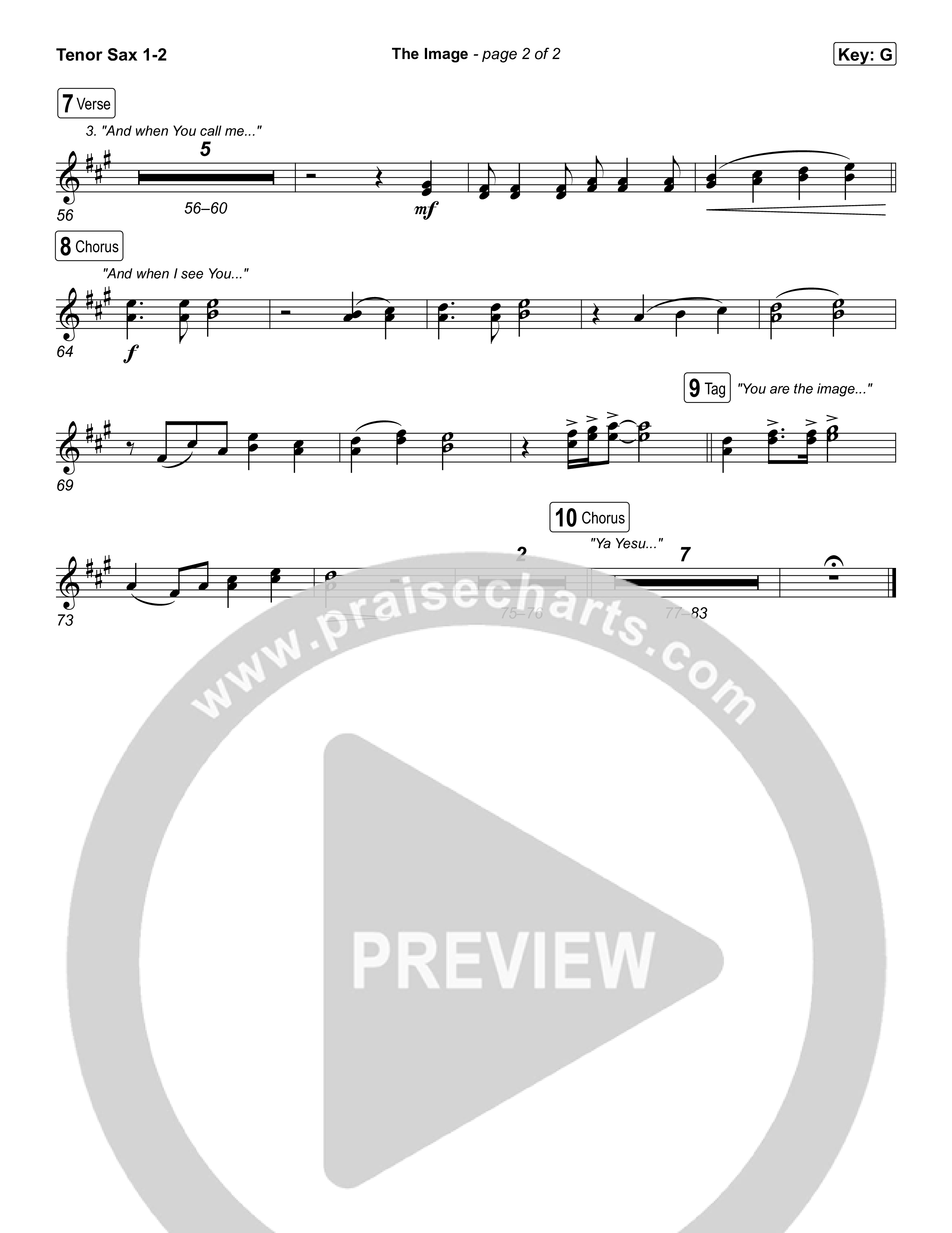 The Image Tenor Sax 1,2 (Gather Worship / Matt Redman / kaestrings)