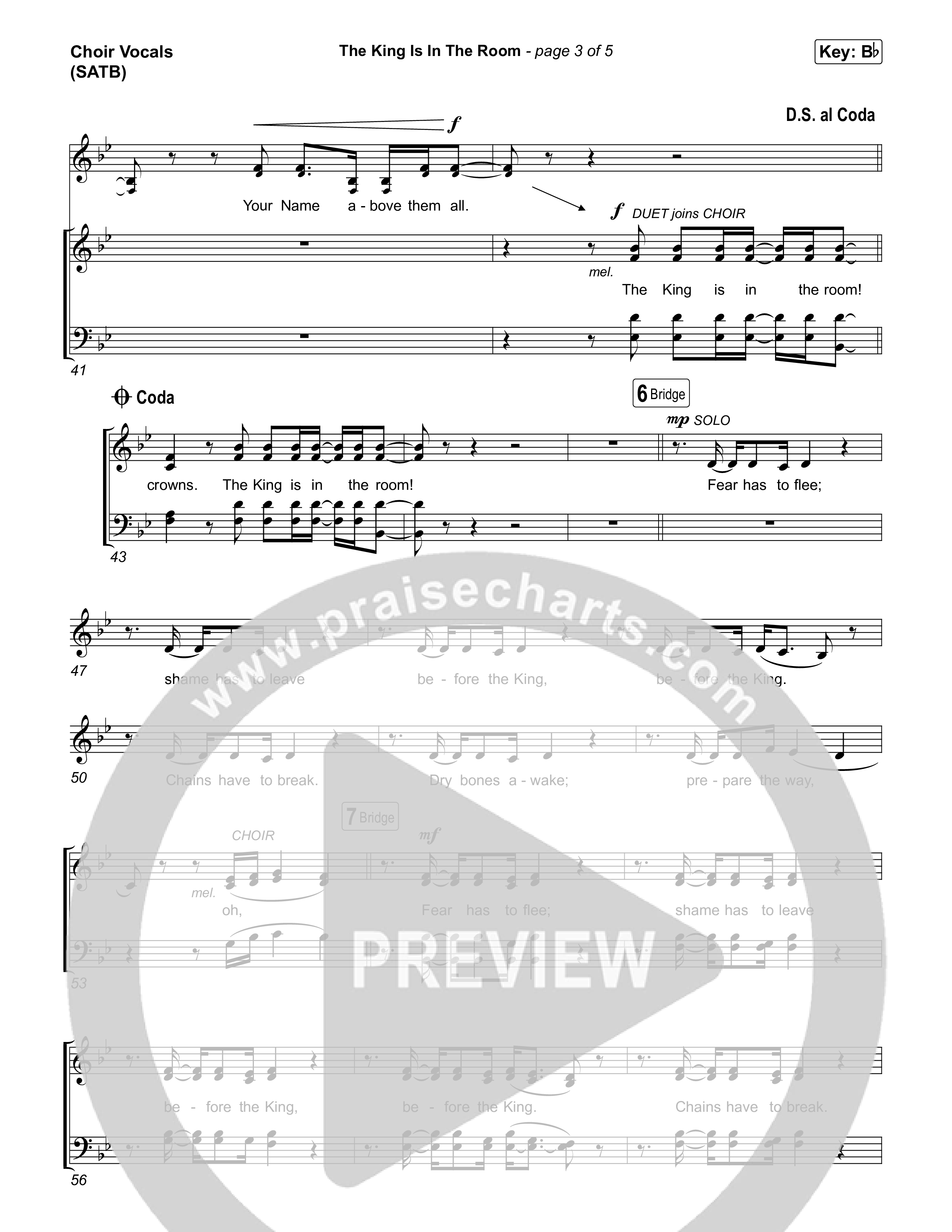 The King Is In The Room (Choral Anthem SATB) Choir Sheet (SATB) (Phil Wickham / Arr. Luke Gambill)