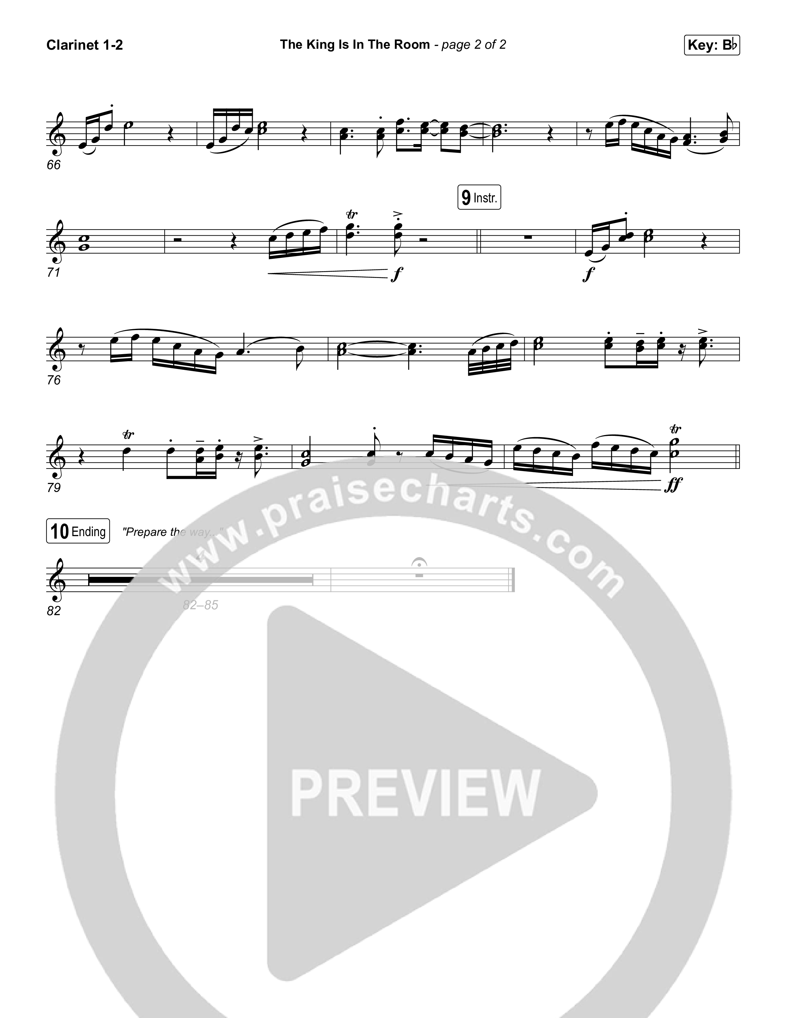 The King Is In The Room (Choral Anthem SATB) Clarinet 1/2 (Phil Wickham / Arr. Luke Gambill)