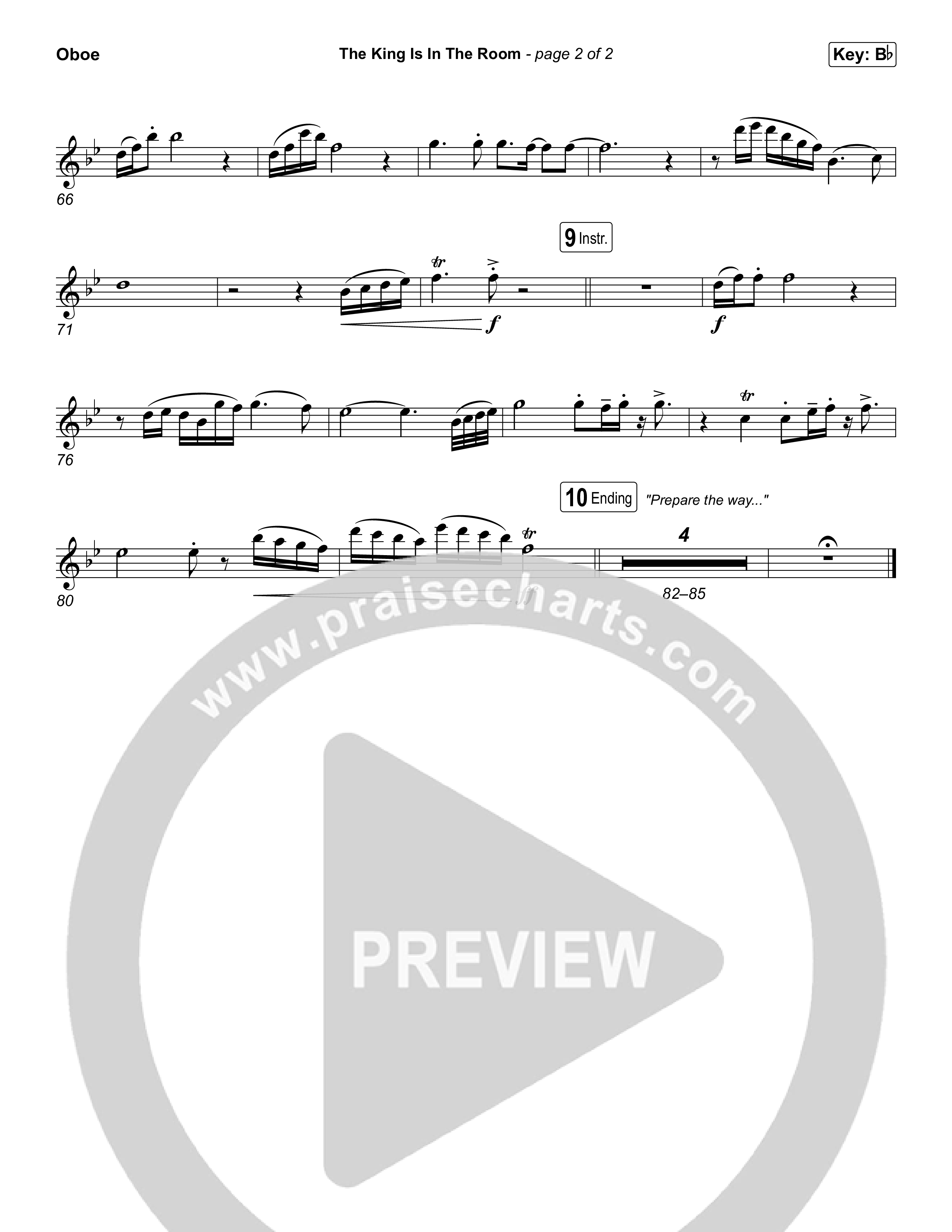 The King Is In The Room (Choral Anthem SATB) Oboe (Phil Wickham / Arr. Luke Gambill)