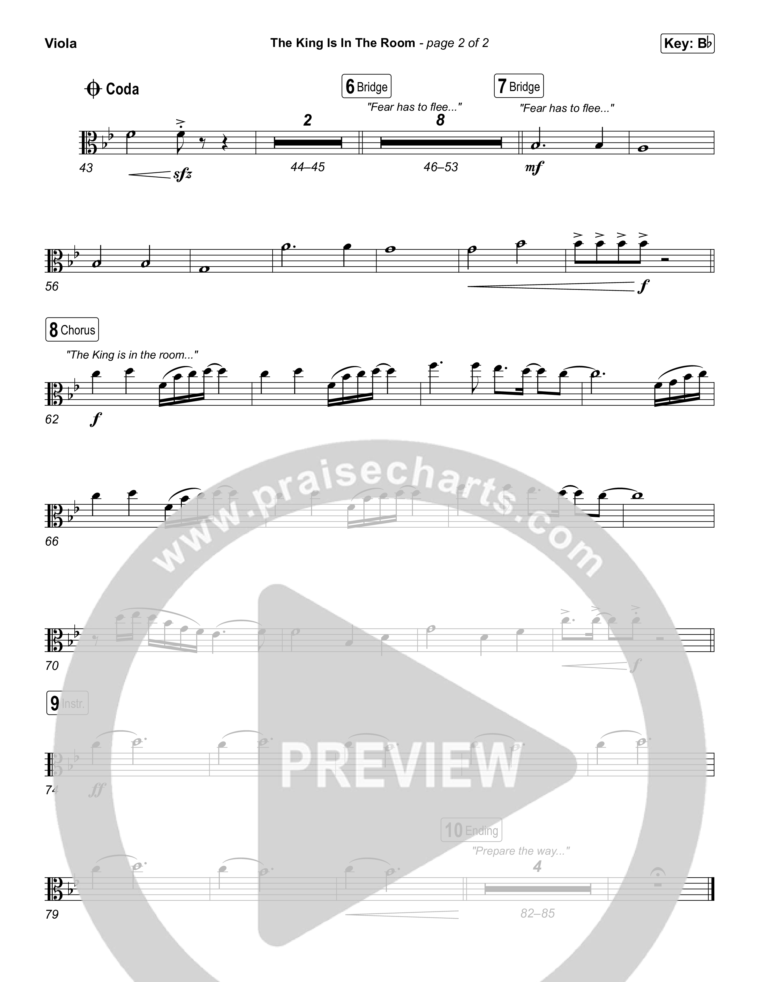 The King Is In The Room (Choral Anthem SATB) Viola (Phil Wickham / Arr. Luke Gambill)