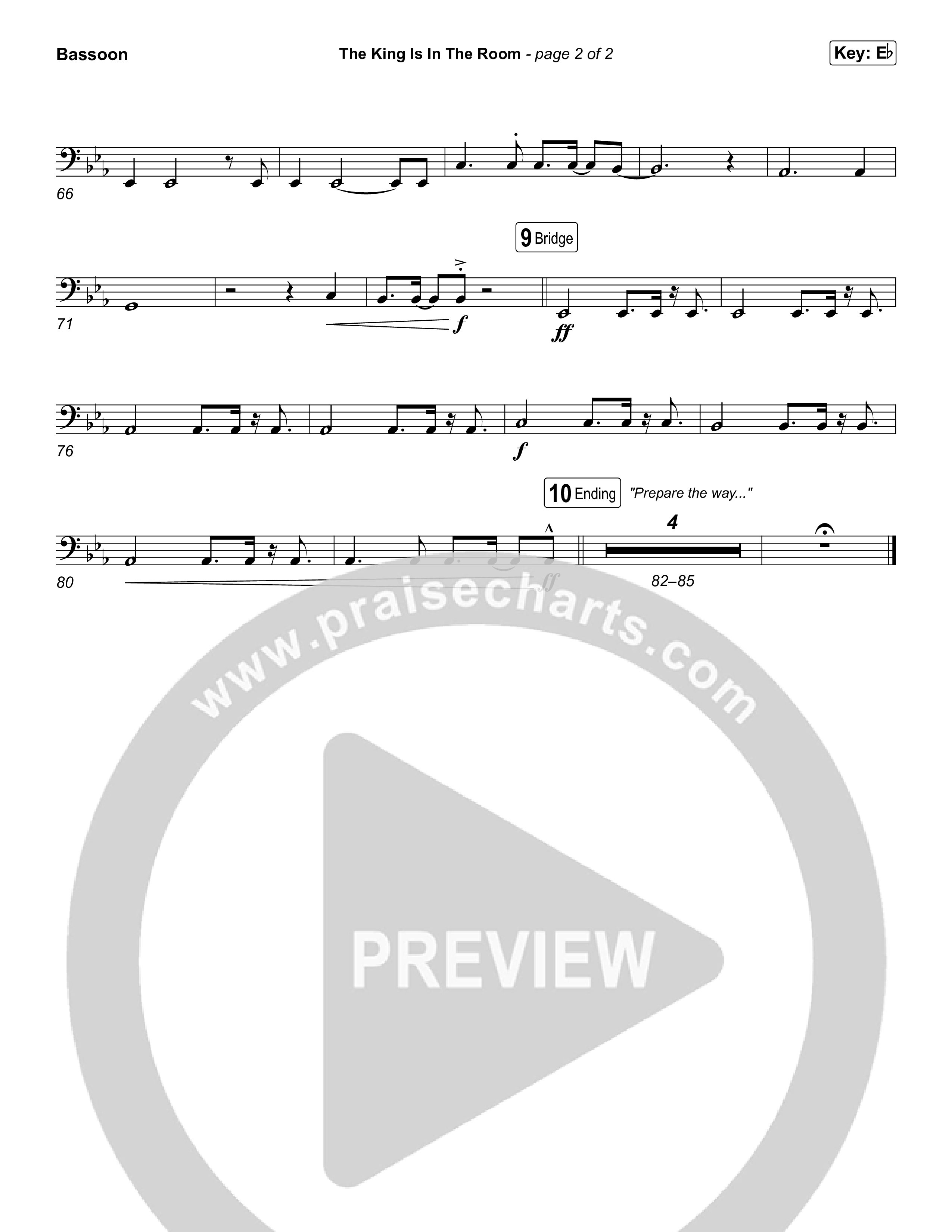 The King Is In The Room (Worship Choir/SAB) Bassoon (Phil Wickham / Arr. Luke Gambill)