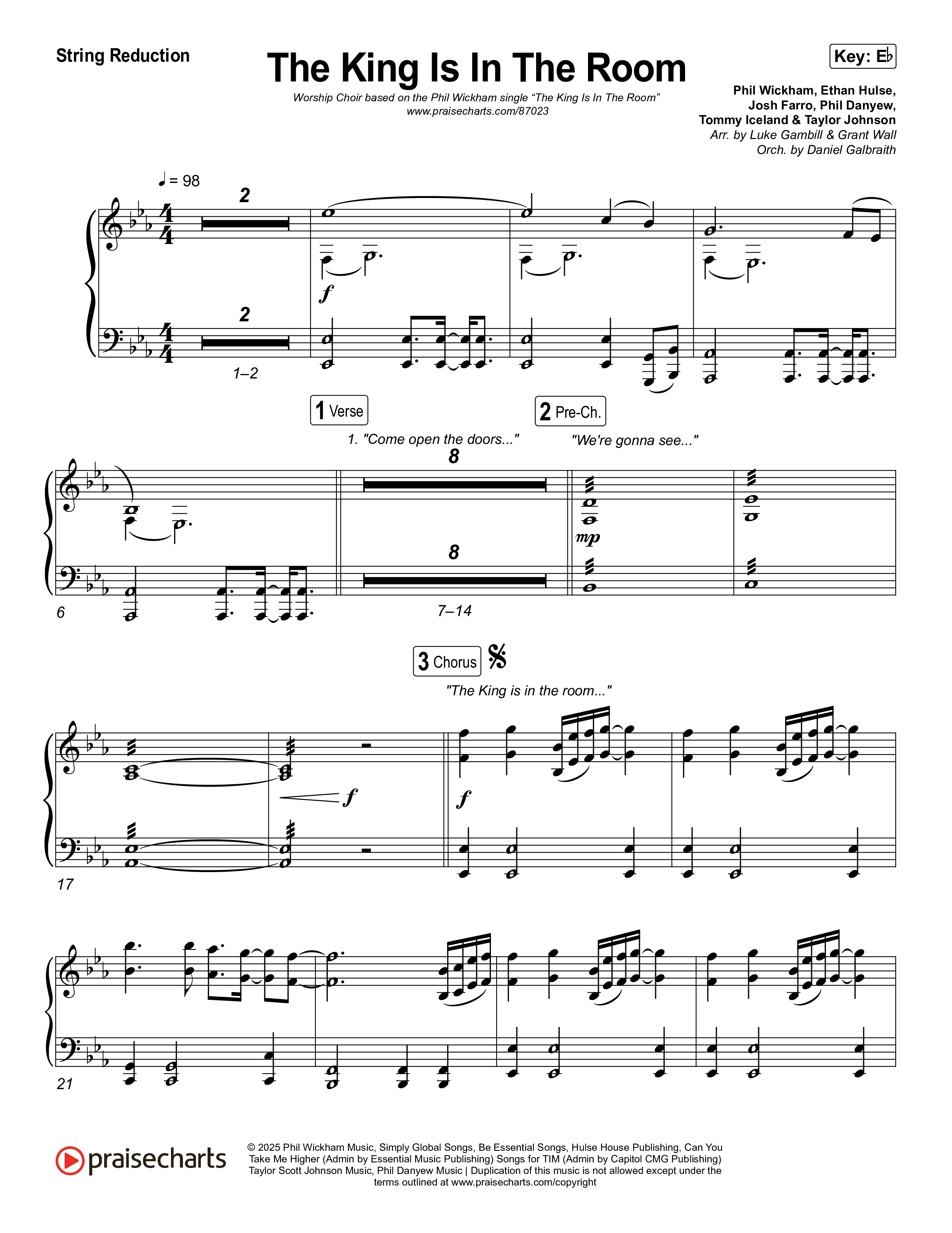 The King Is In The Room (Worship Choir/SAB) String Reduction (Phil Wickham / Arr. Luke Gambill)