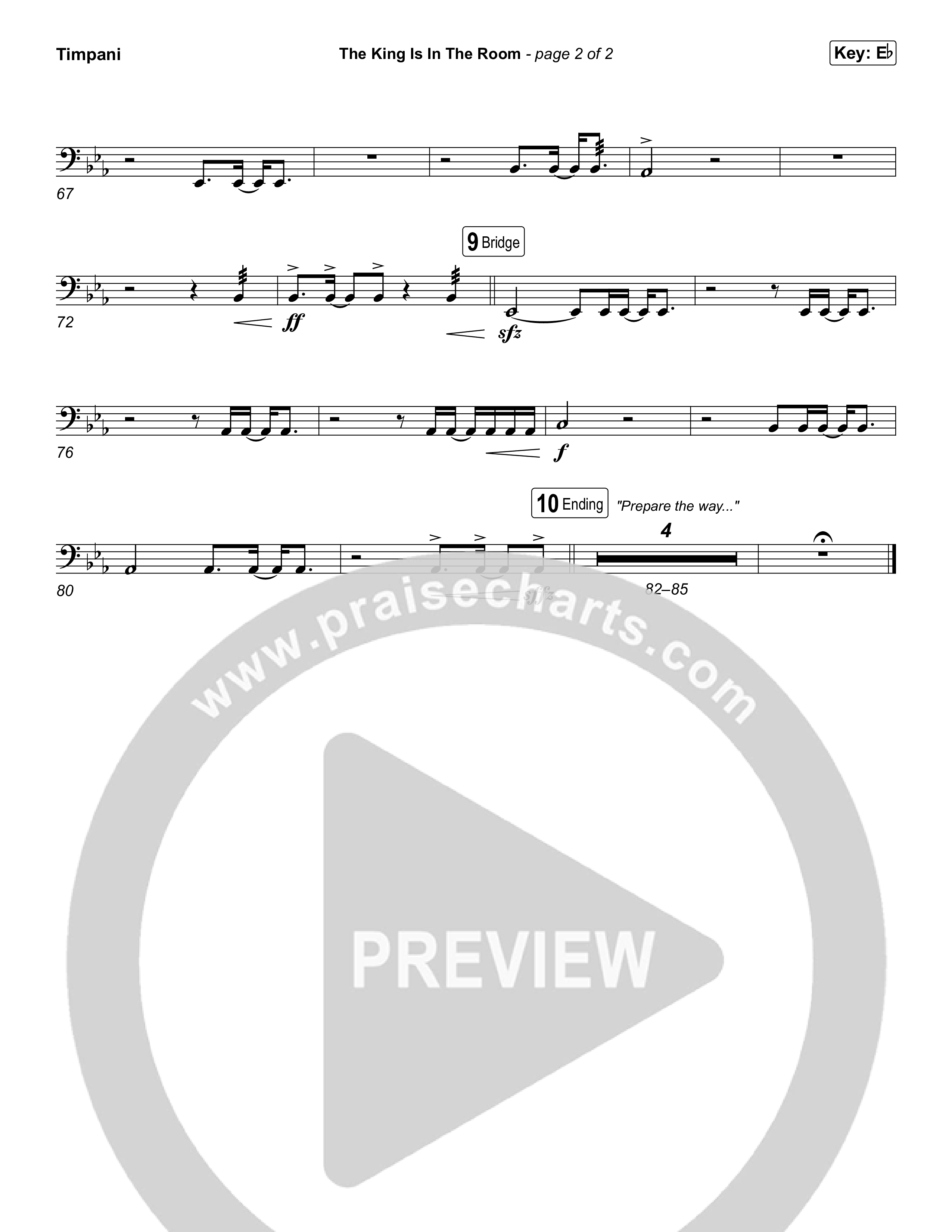 The King Is In The Room (Worship Choir/SAB) Timpani (Phil Wickham / Arr. Luke Gambill)