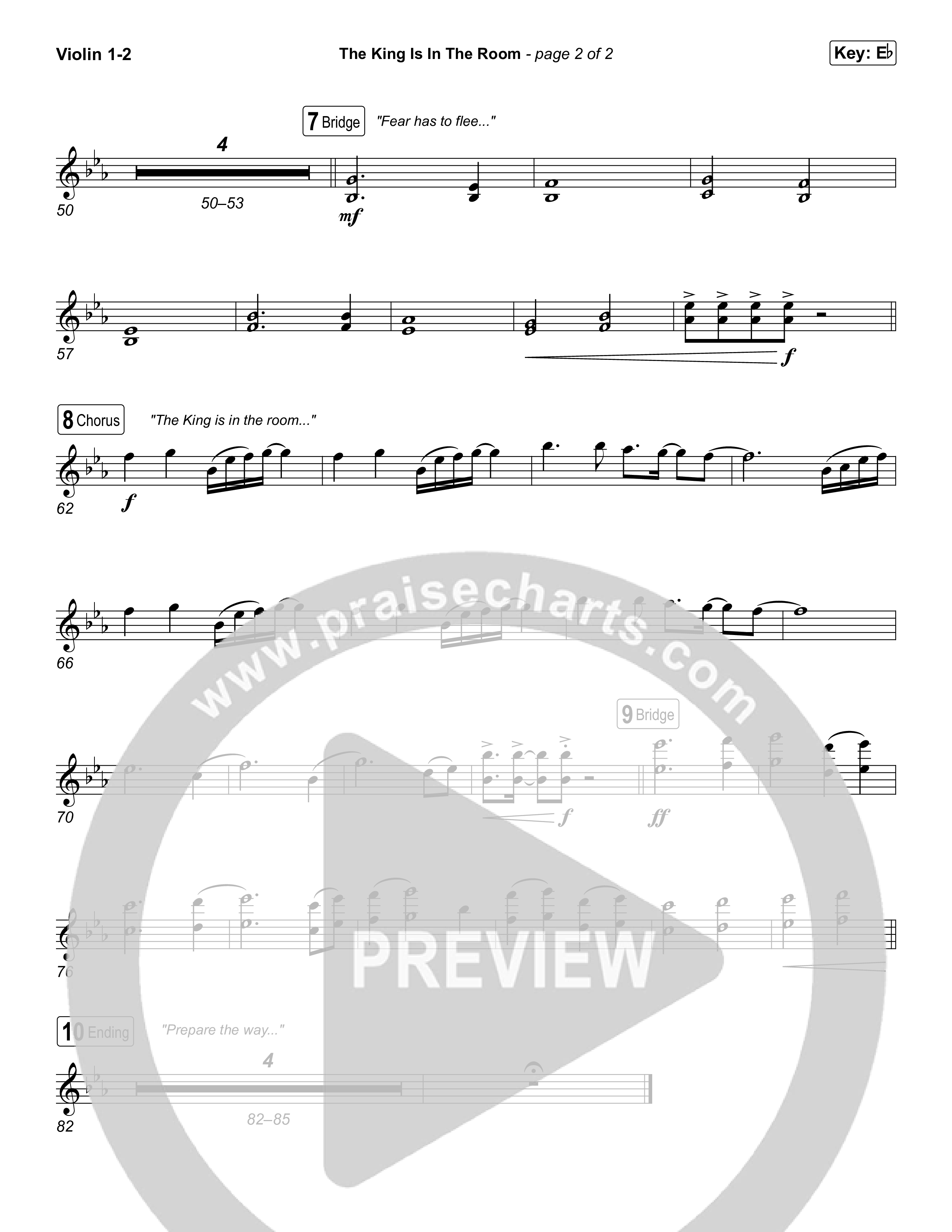 The King Is In The Room (Worship Choir/SAB) Violin 1/2 (Phil Wickham / Arr. Luke Gambill)