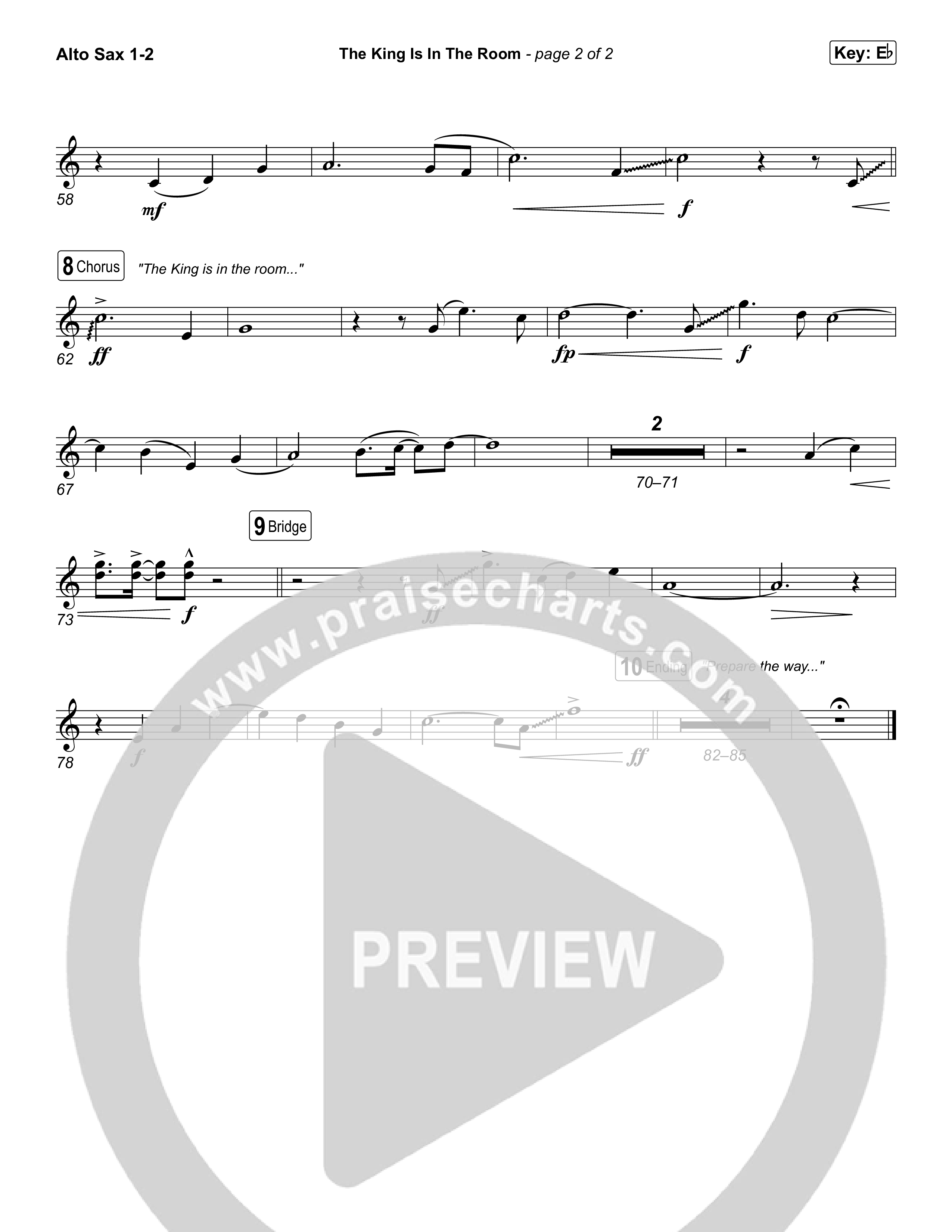 The King Is In The Room (Unison/2-Part) Alto Sax 1/2 (Phil Wickham / Arr. Luke Gambill)