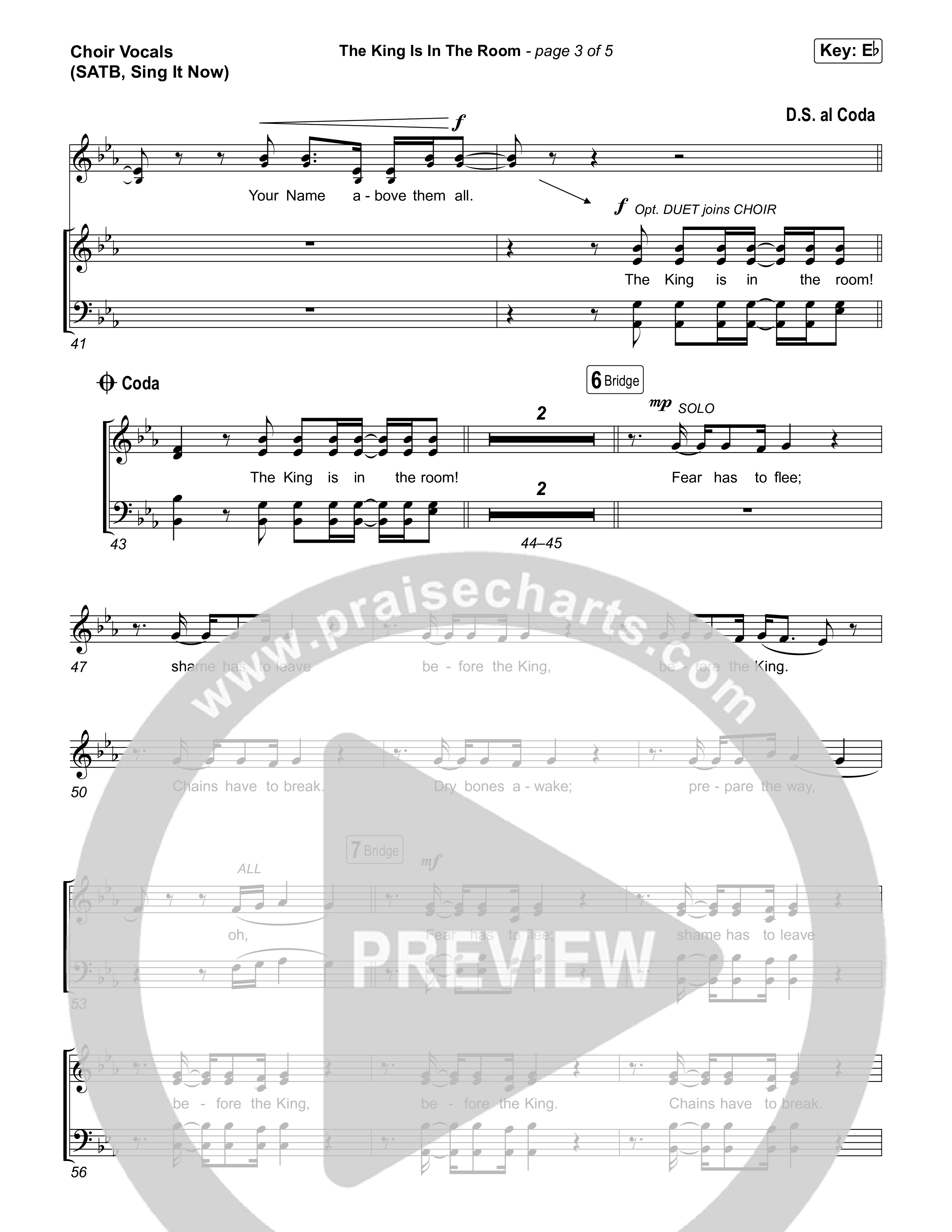 The King Is In The Room (Sing It Now) Choir Sheet (SATB) (Phil Wickham / Arr. Luke Gambill)