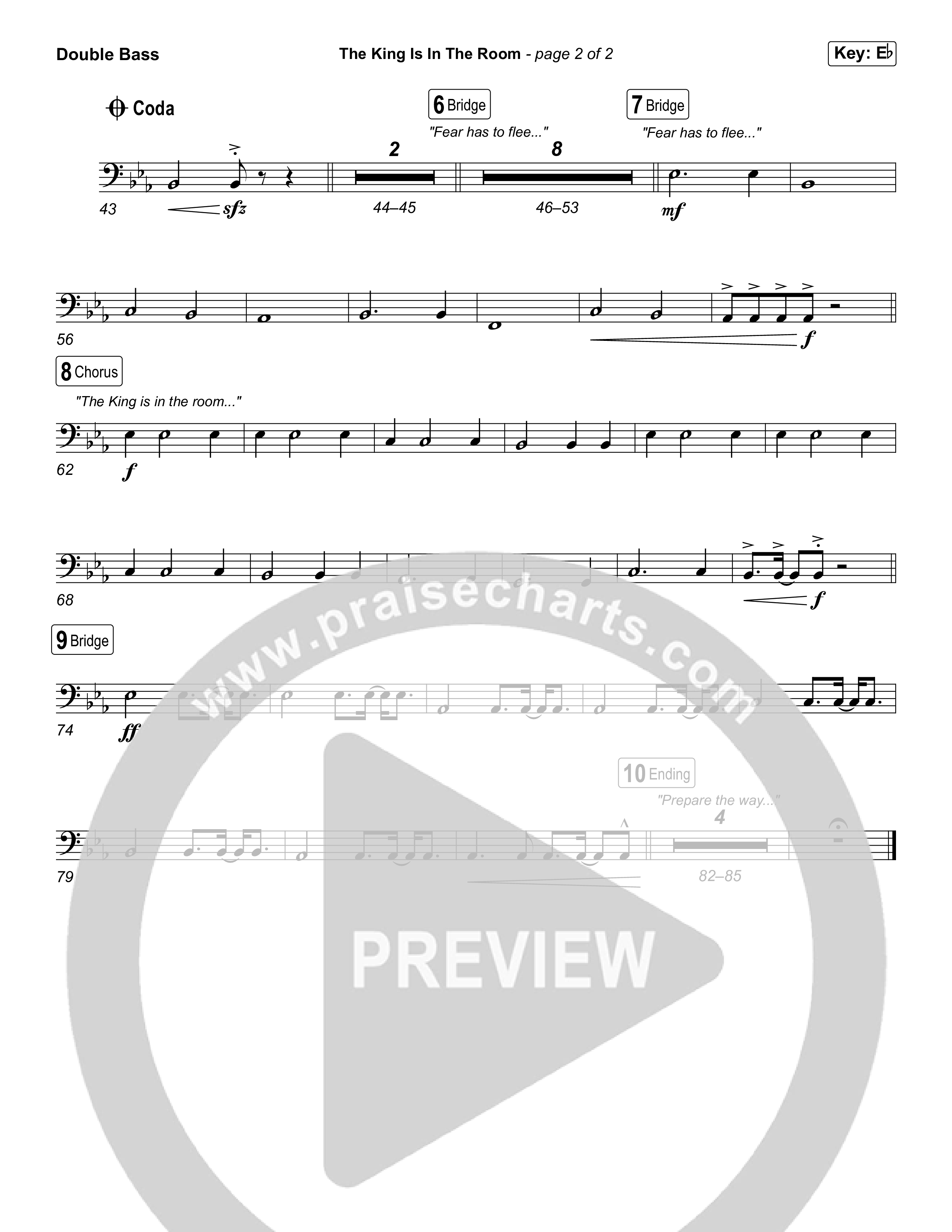 The King Is In The Room (Sing It Now) Double Bass (Phil Wickham / Arr. Luke Gambill)