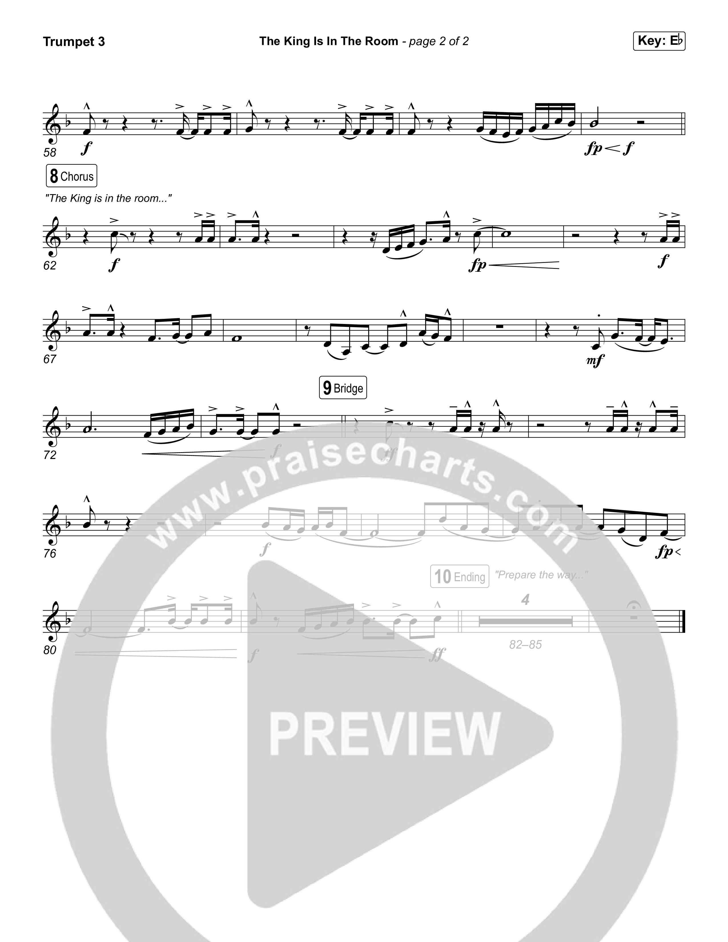 The King Is In The Room (Sing It Now) Trumpet 3 (Phil Wickham / Arr. Luke Gambill)