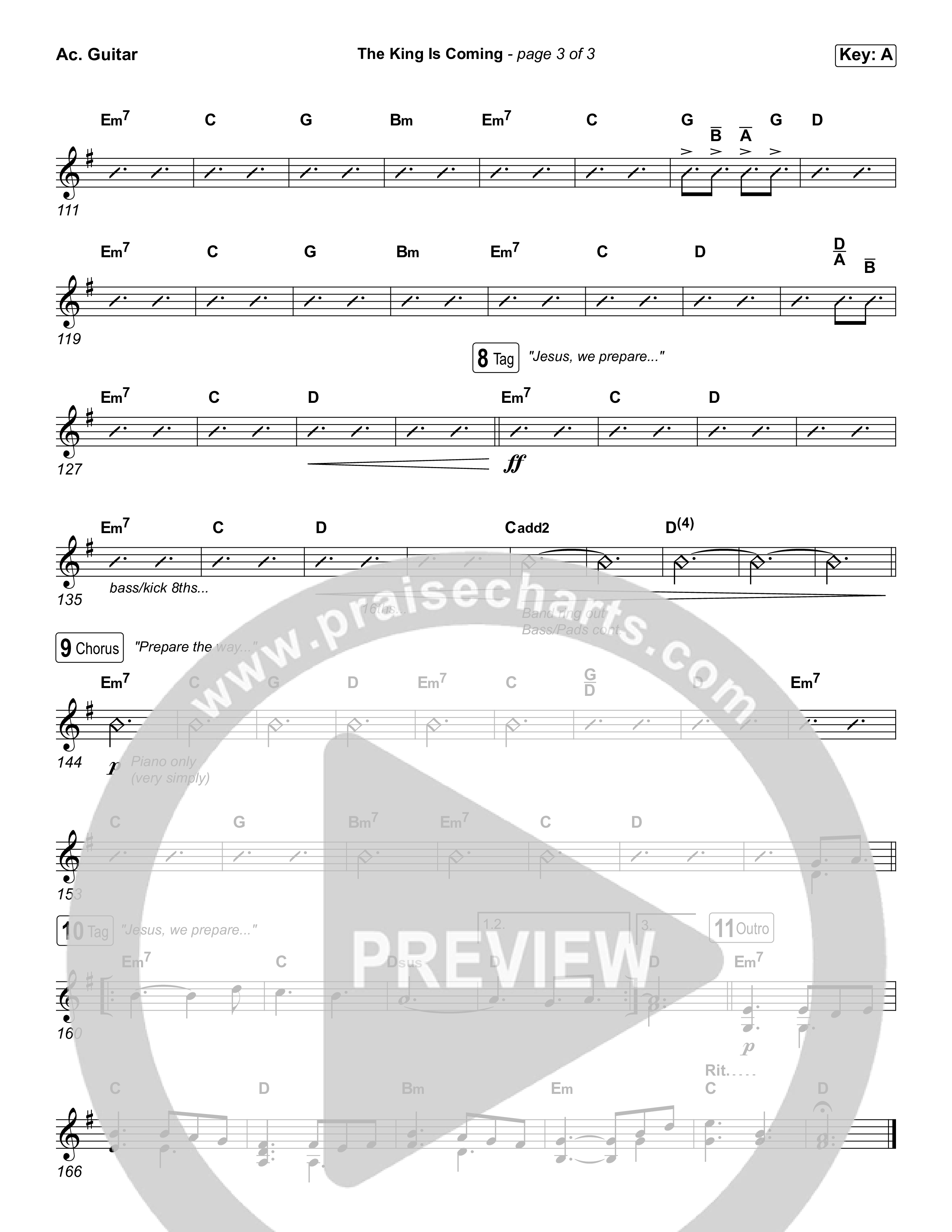 The King Is Coming (Choral Anthem SATB) Acoustic Guitar (Red Rocks Worship)