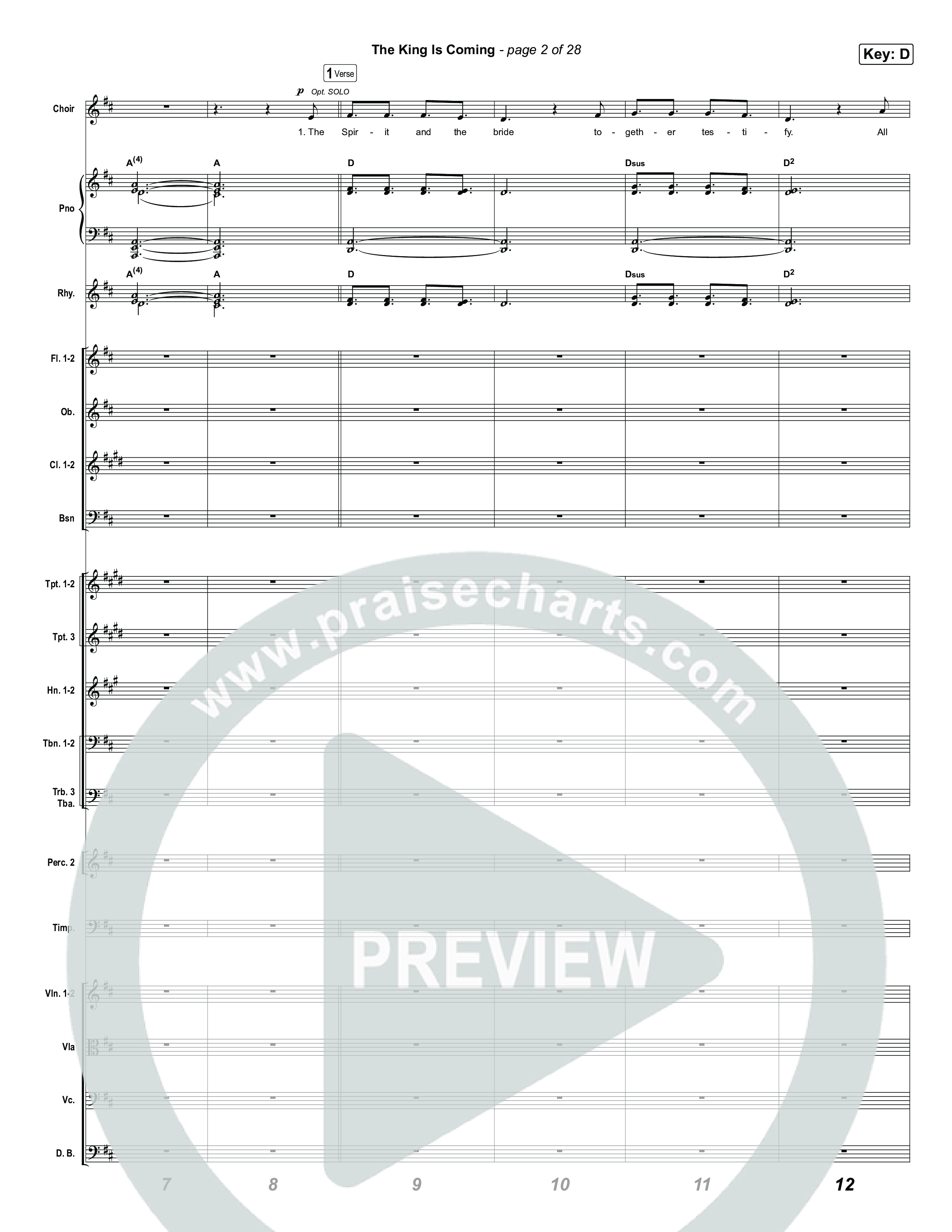 The King Is Coming (Unison/2-Part) Orchestration (Red Rocks Worship / Arr. Luke Gambill)