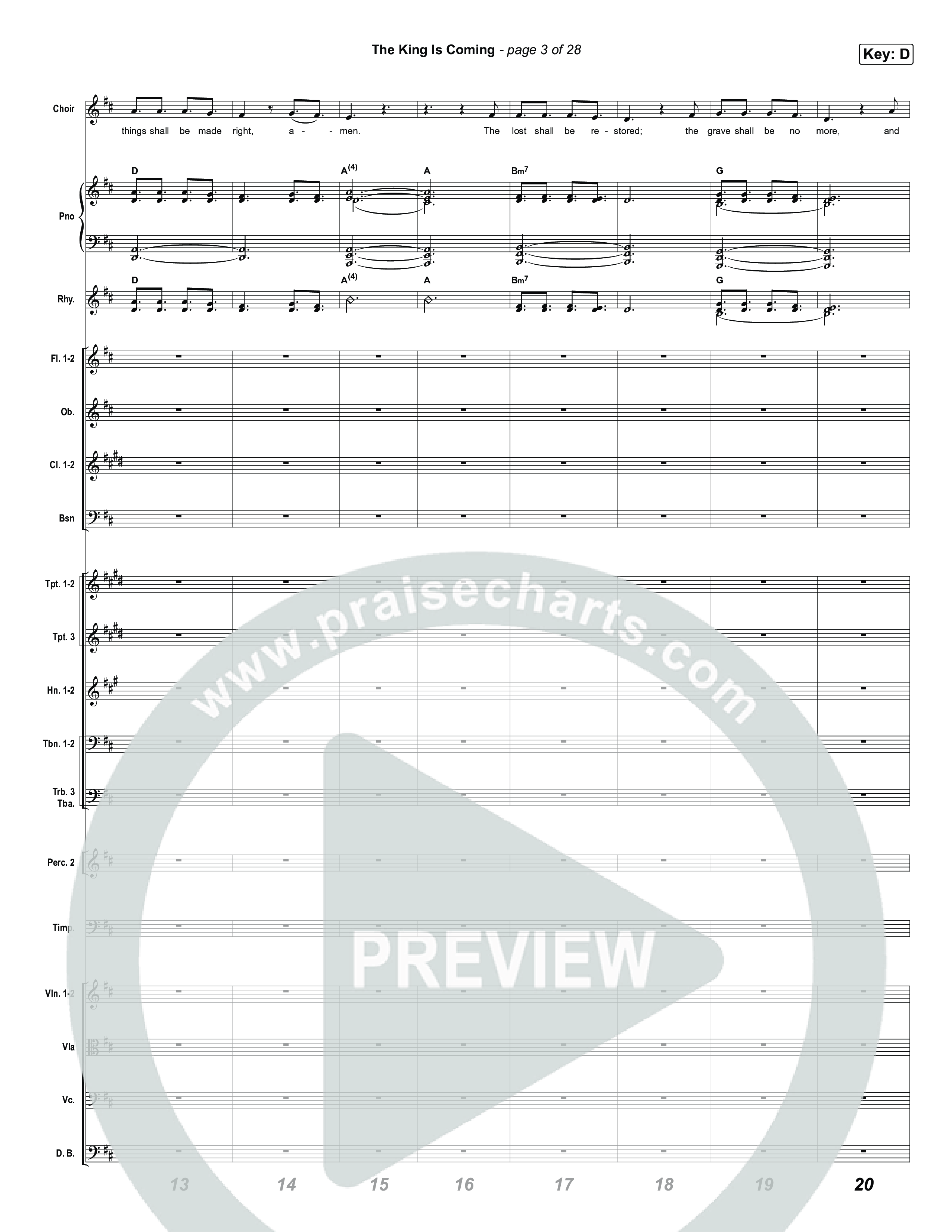 The King Is Coming (Unison/2-Part) Orchestration (Red Rocks Worship / Arr. Luke Gambill)