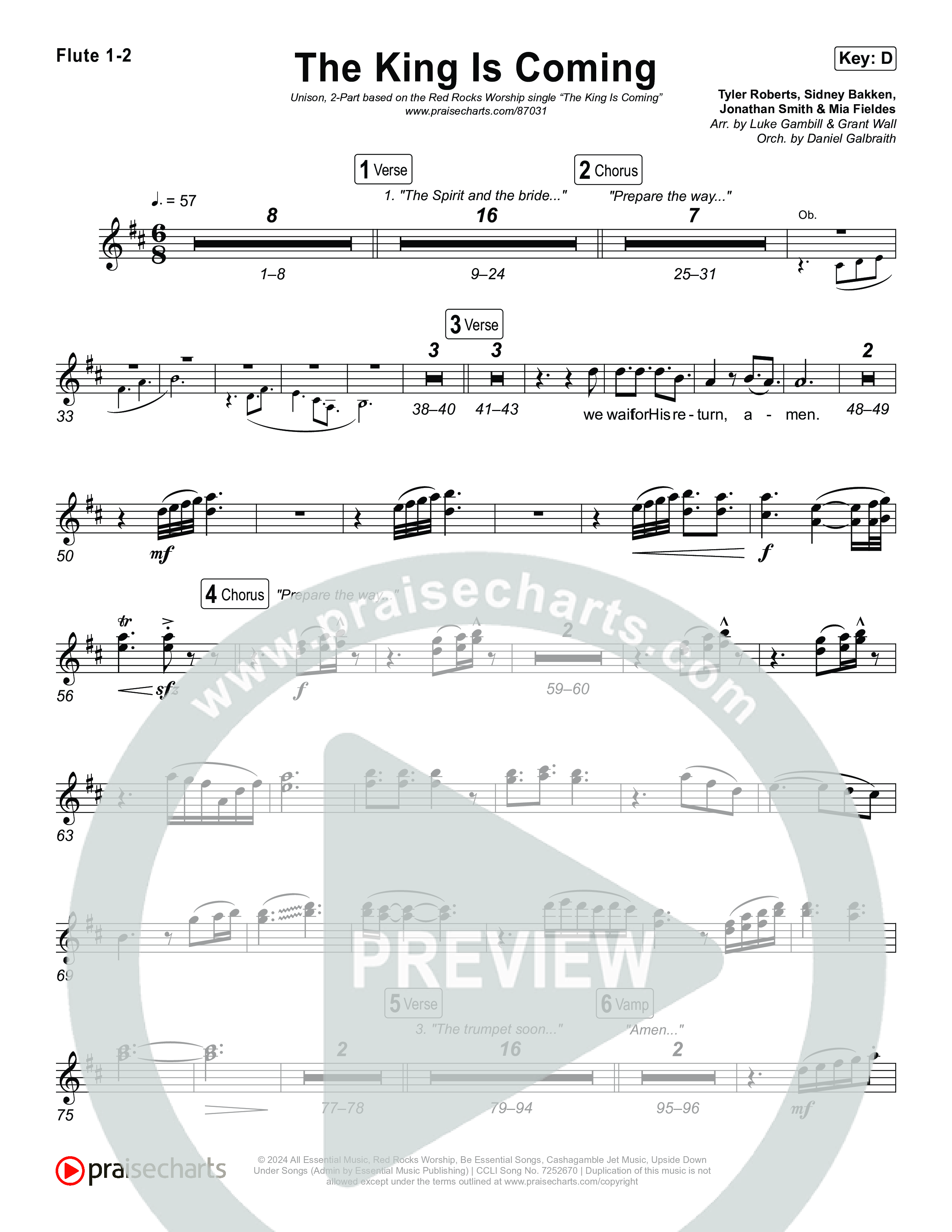 The King Is Coming (Unison/2-Part) Wind Pack (Red Rocks Worship / Arr. Luke Gambill)