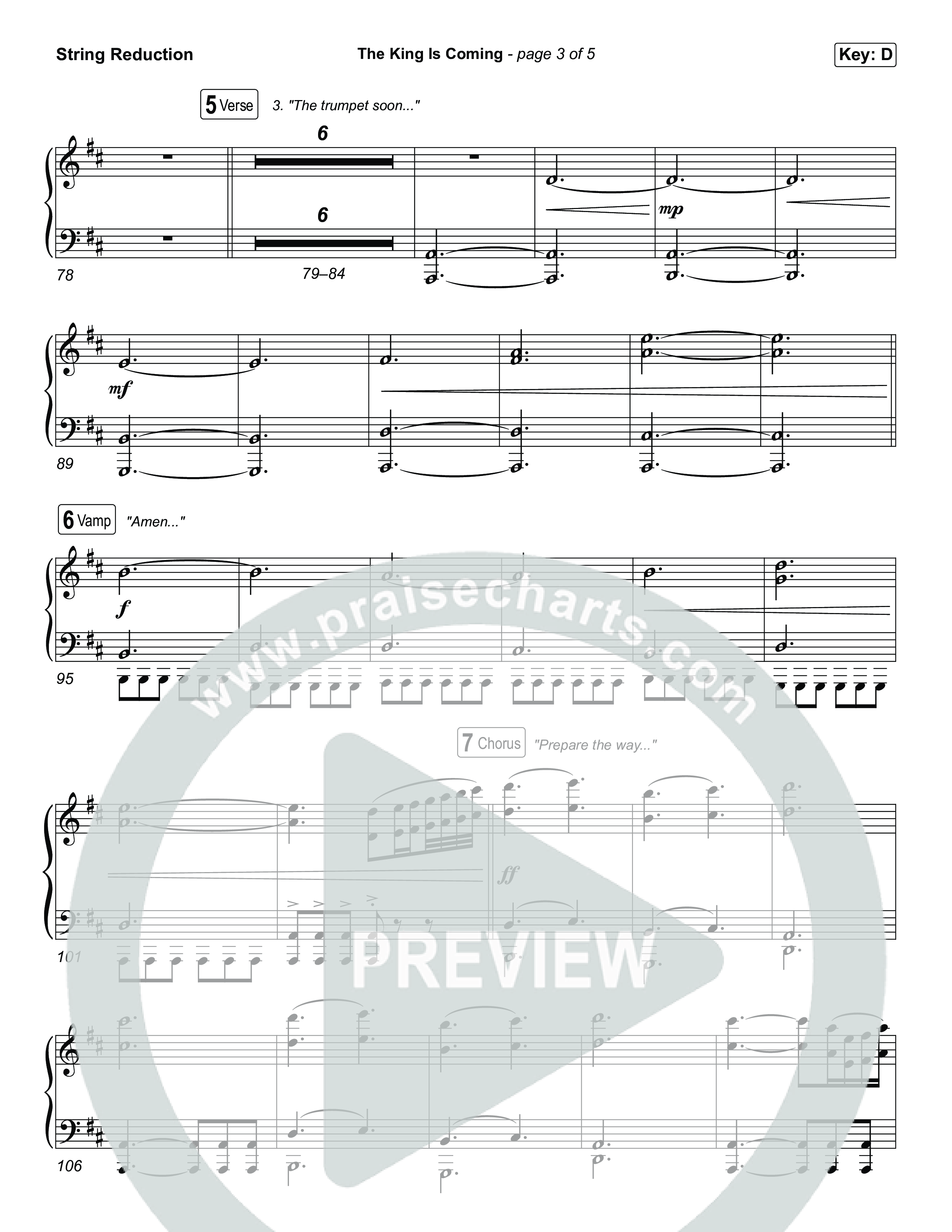 The King Is Coming (Unison/2-Part) String Reduction (Red Rocks Worship / Arr. Luke Gambill)