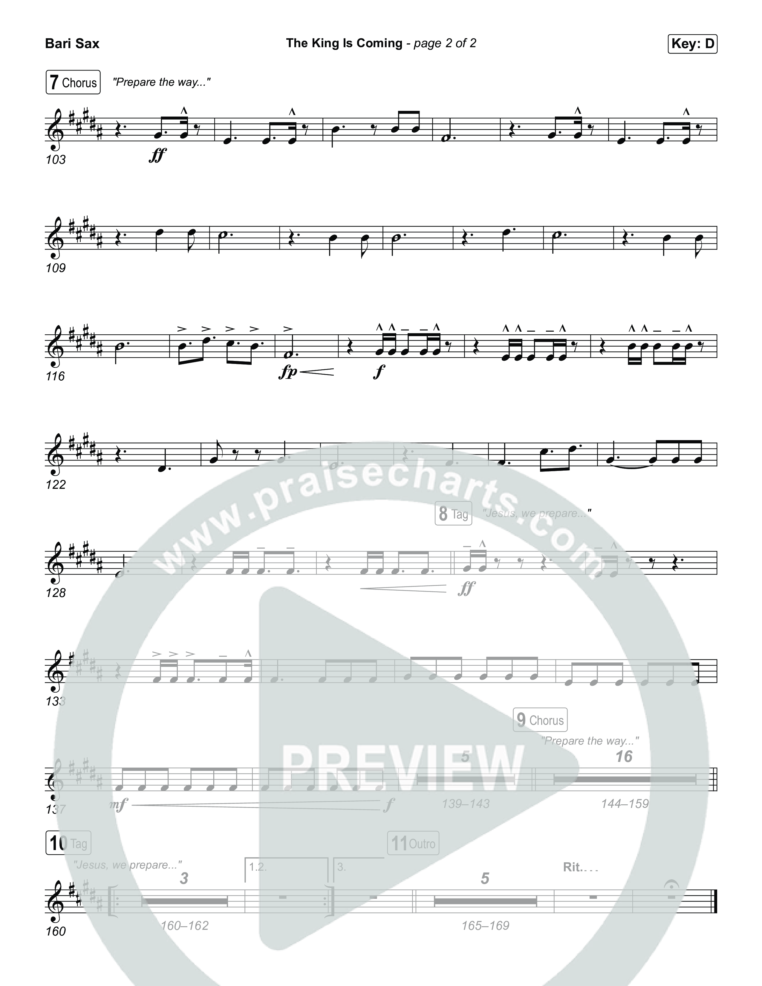 The King Is Coming (Sing It Now) Bari Sax (Red Rocks Worship / Arr. Luke Gambill)