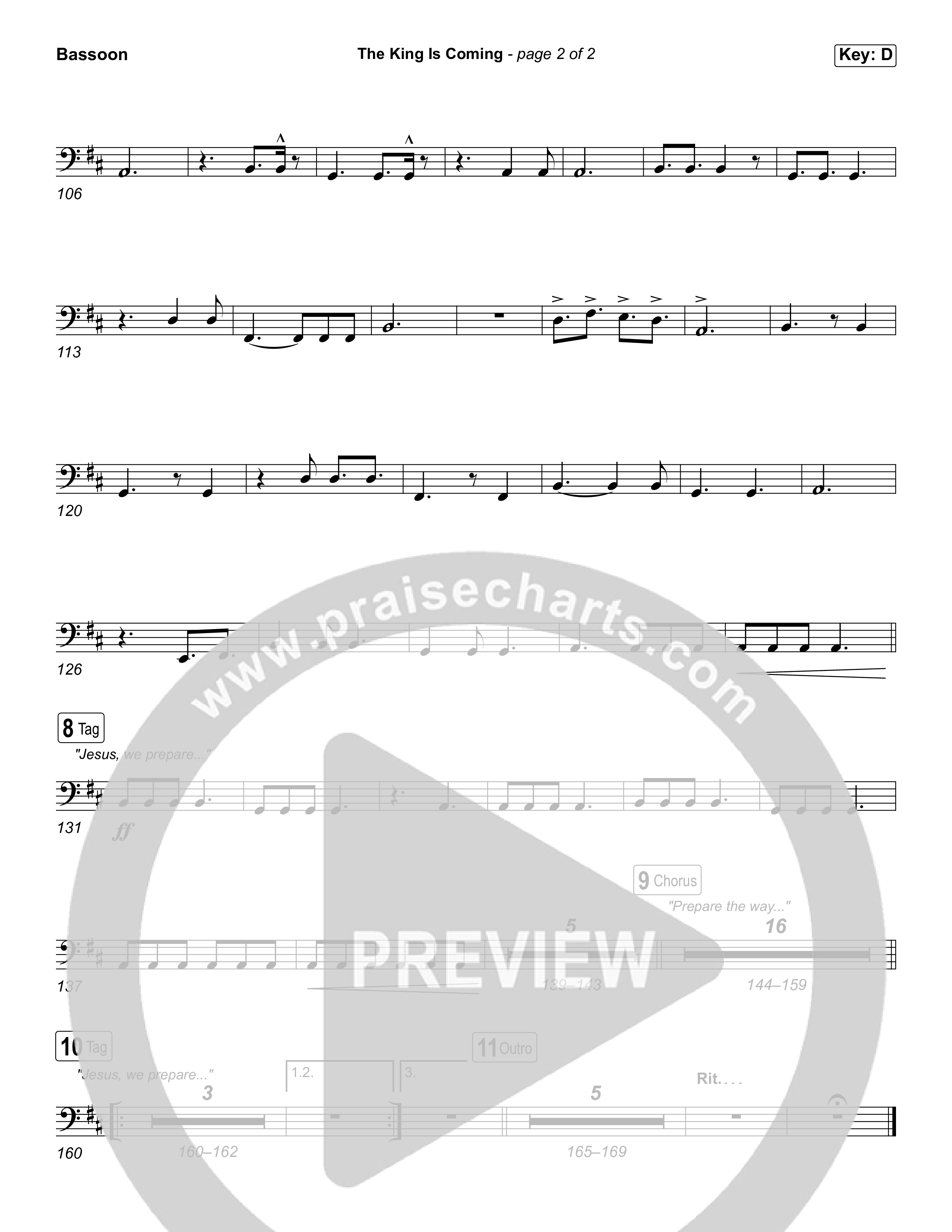 The King Is Coming (Sing It Now) Bassoon (Red Rocks Worship / Arr. Luke Gambill)