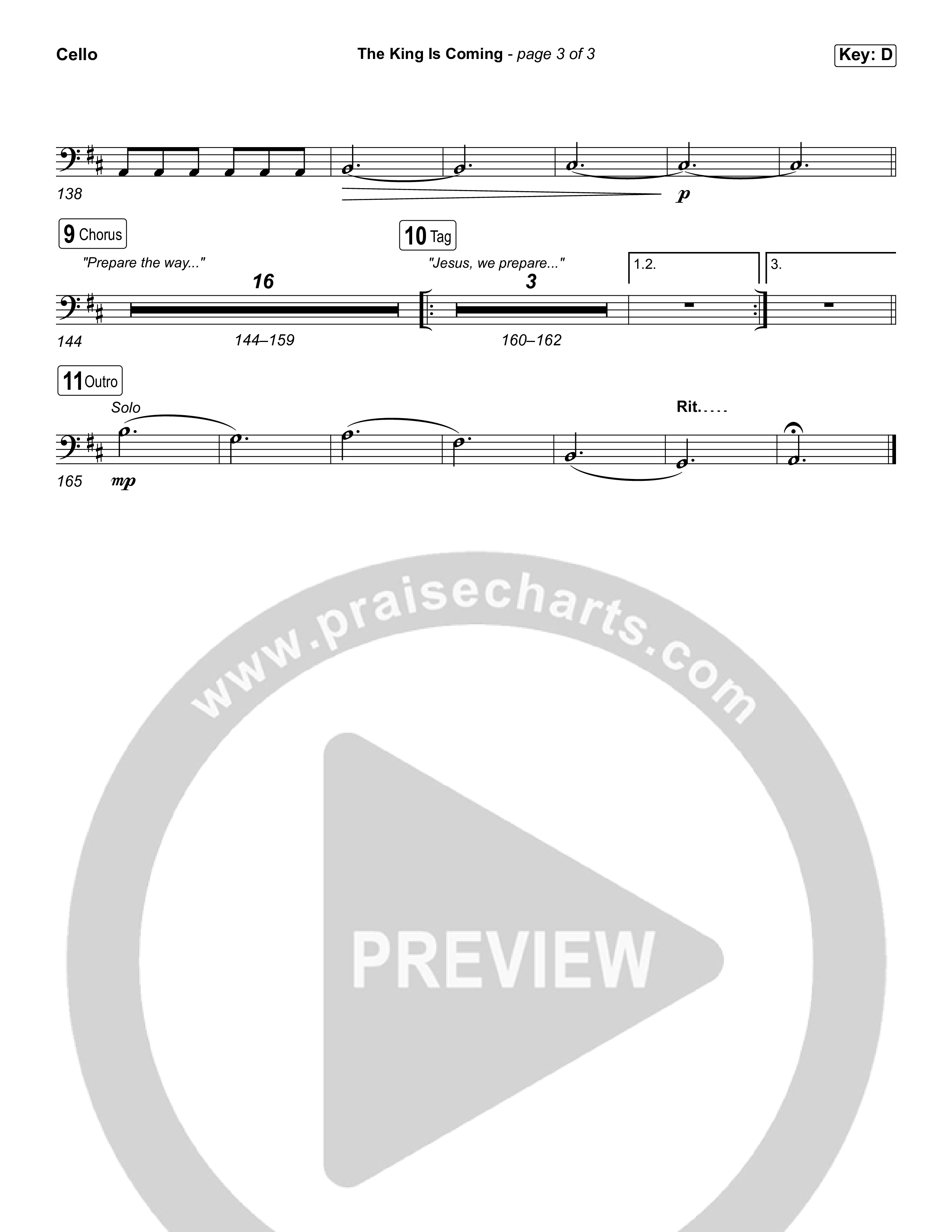 The King Is Coming (Sing It Now) Cello (Red Rocks Worship / Arr. Luke Gambill)