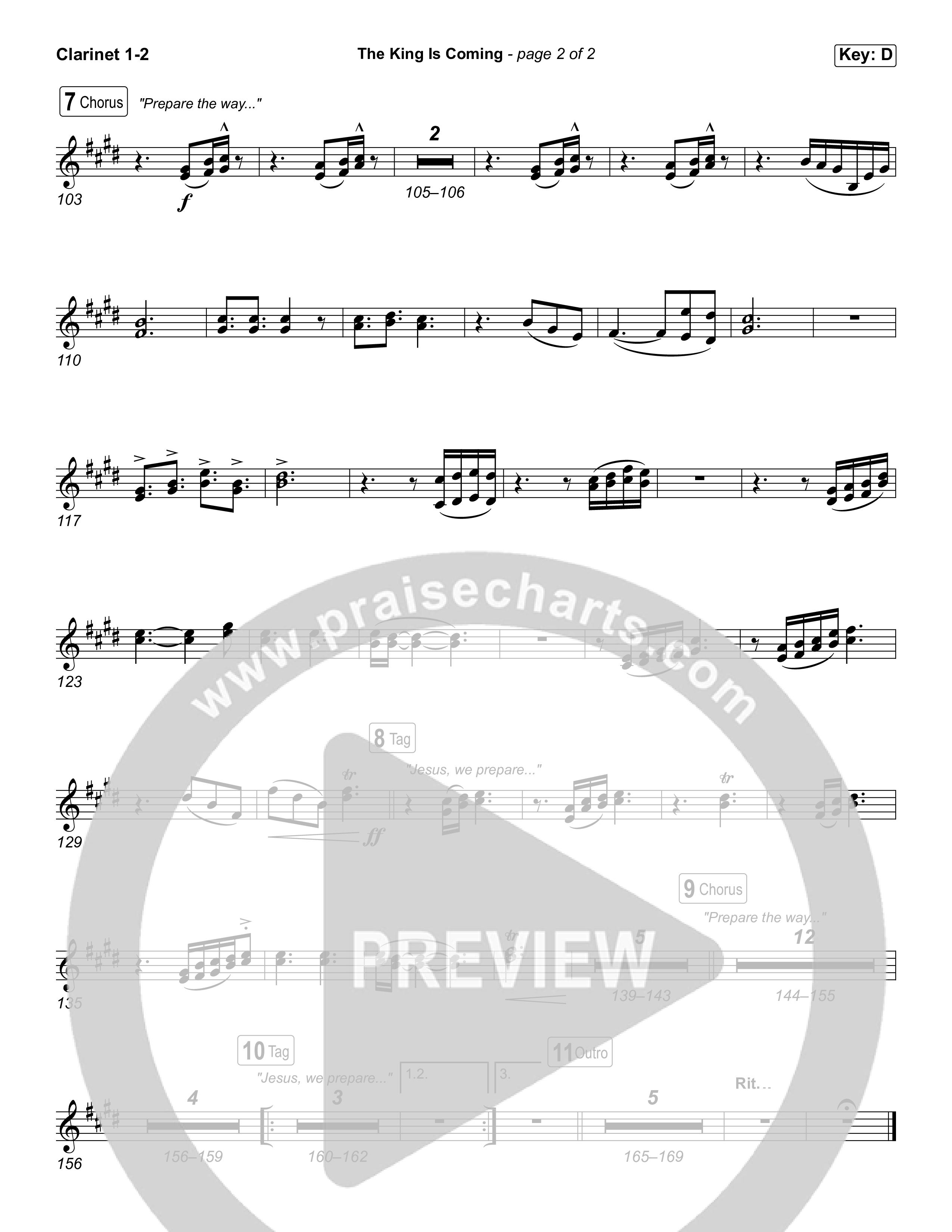 The King Is Coming (Sing It Now) Clarinet 1/2 (Red Rocks Worship / Arr. Luke Gambill)