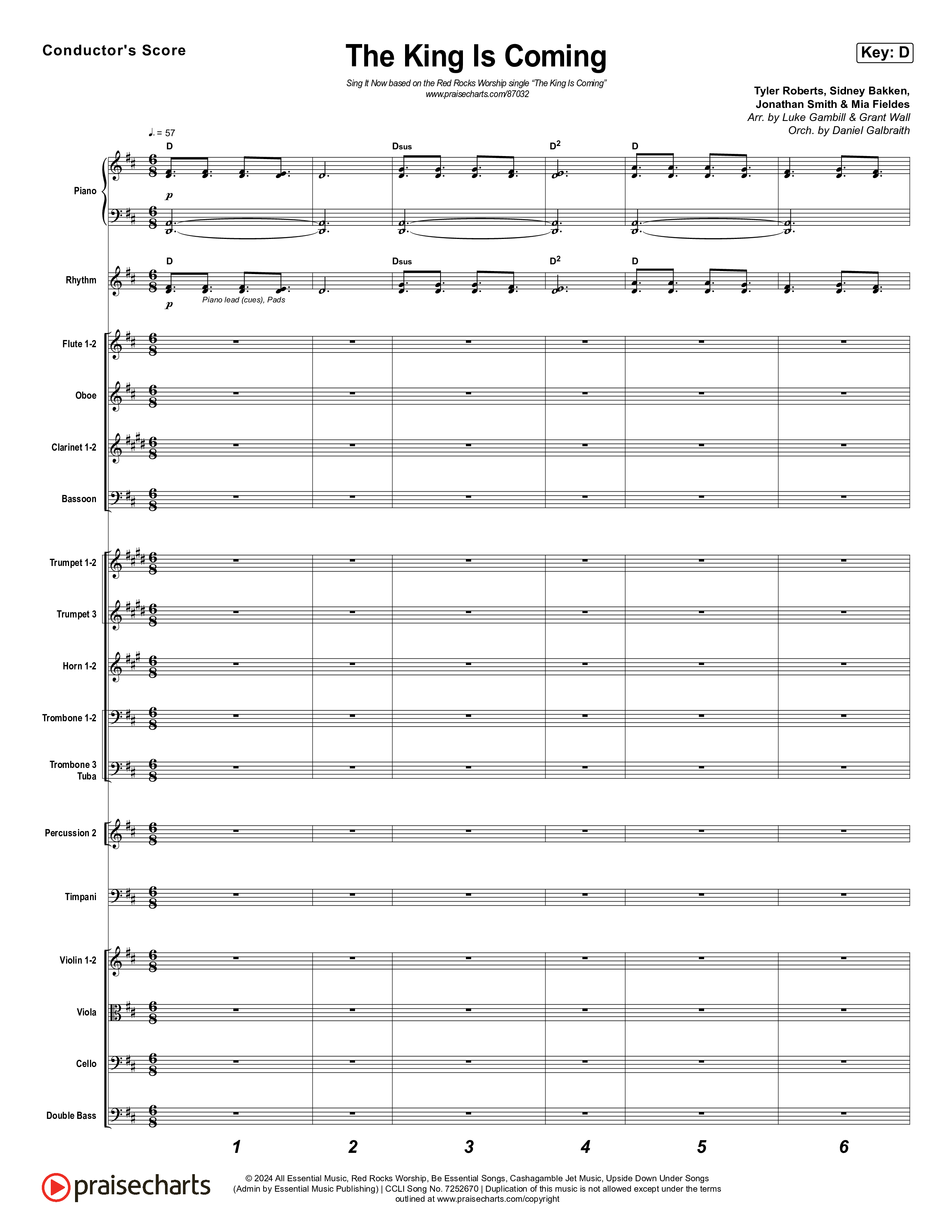 The King Is Coming (Sing It Now) Orchestration (Red Rocks Worship / Arr. Luke Gambill)