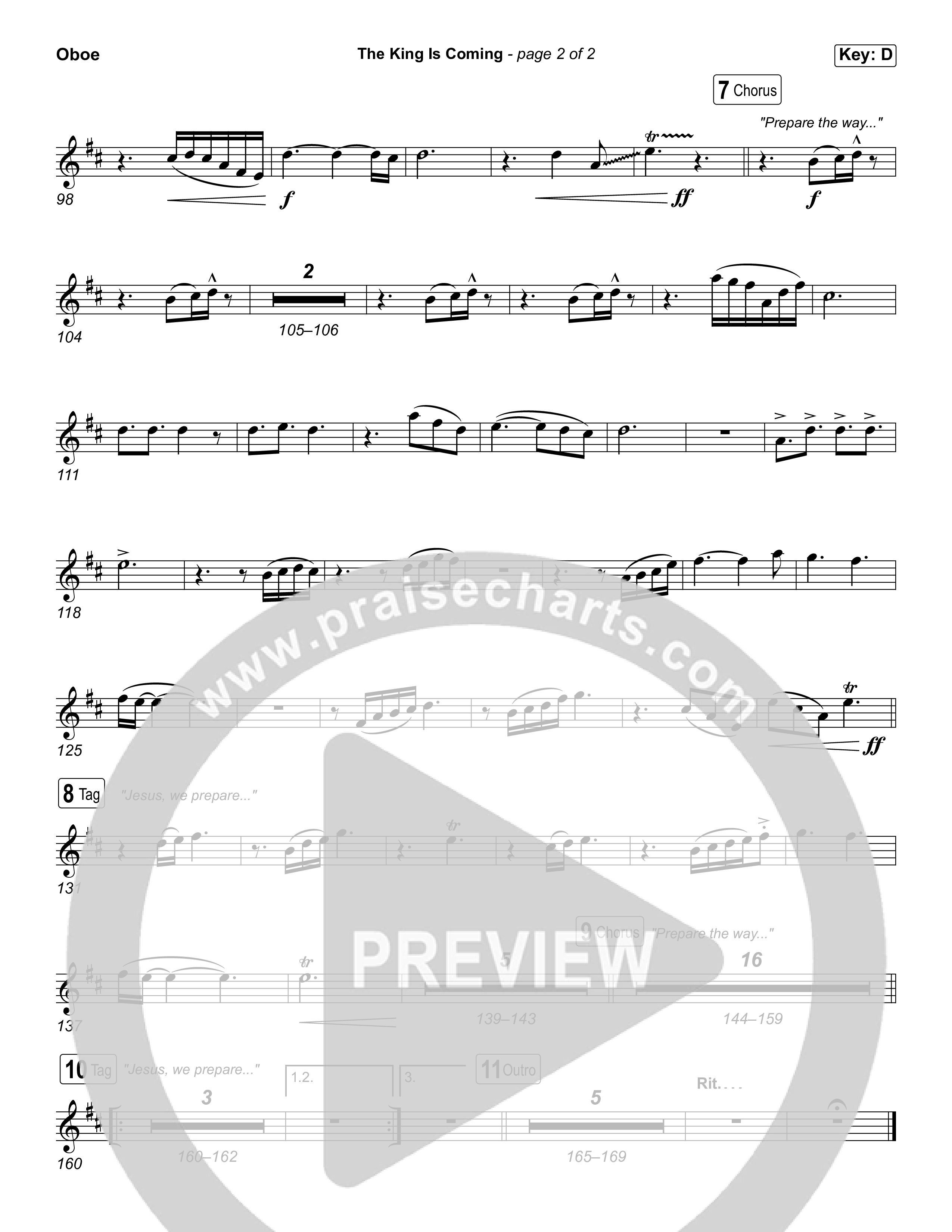 The King Is Coming (Sing It Now) Oboe (Red Rocks Worship / Arr. Luke Gambill)