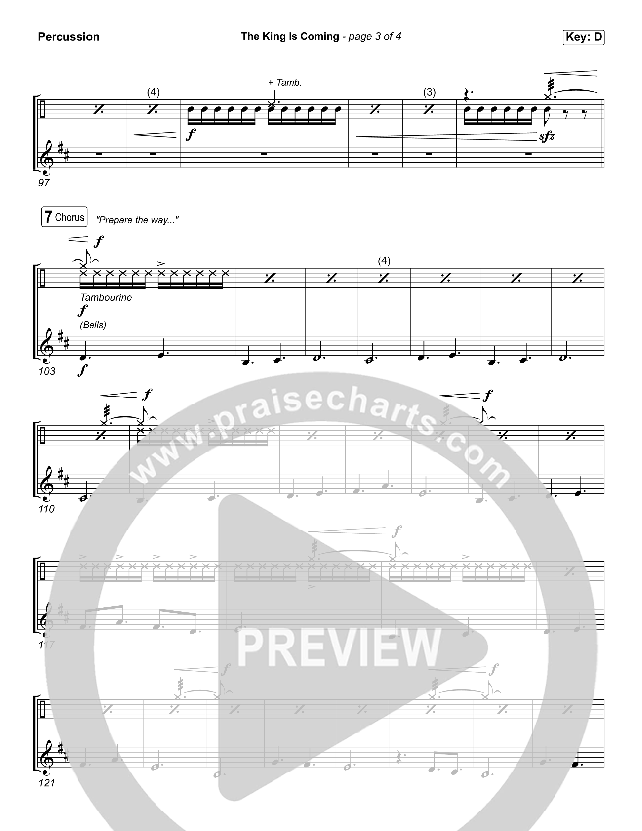 The King Is Coming (Sing It Now) Percussion (Red Rocks Worship / Arr. Luke Gambill)