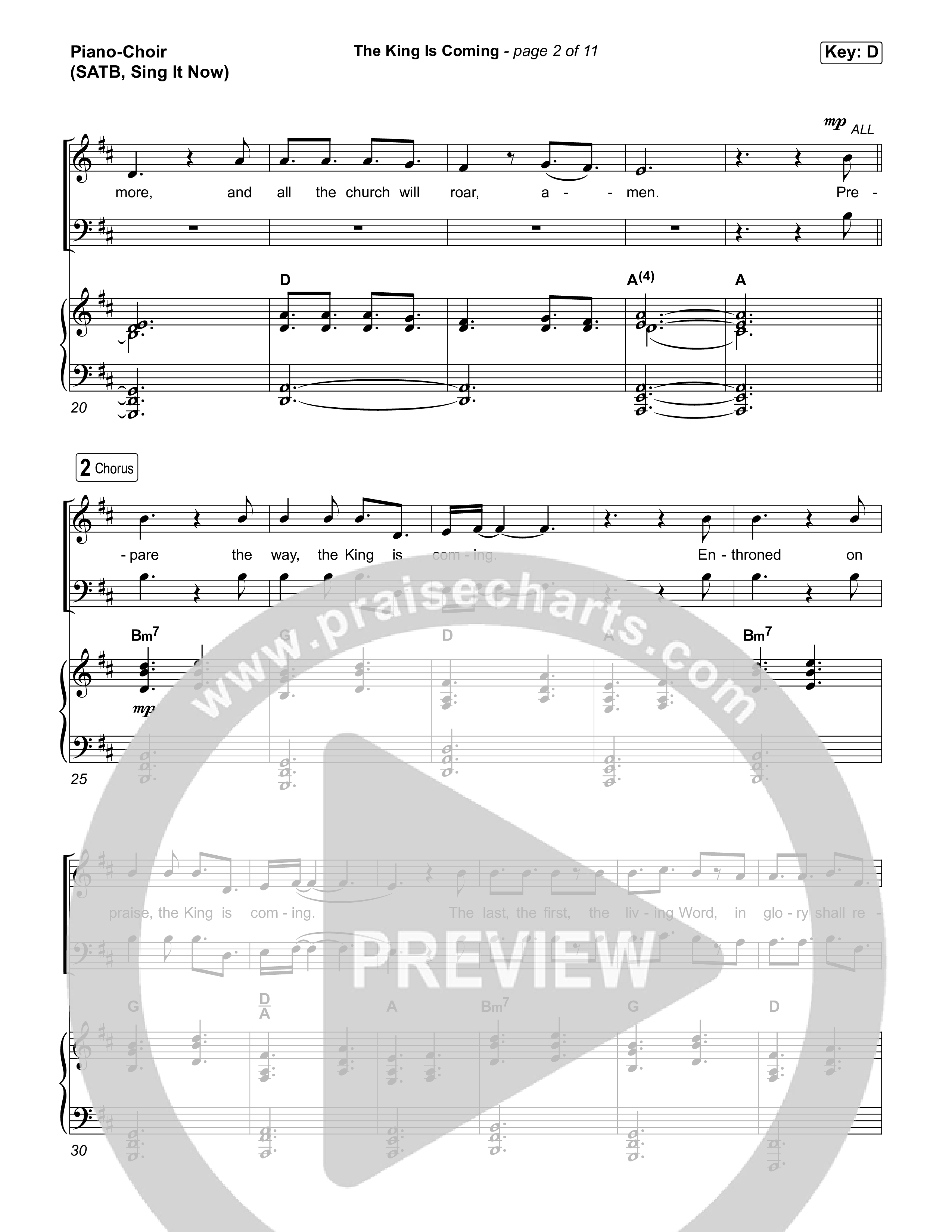 The King Is Coming (Sing It Now) Piano/Choir (SATB) (Red Rocks Worship / Arr. Luke Gambill)