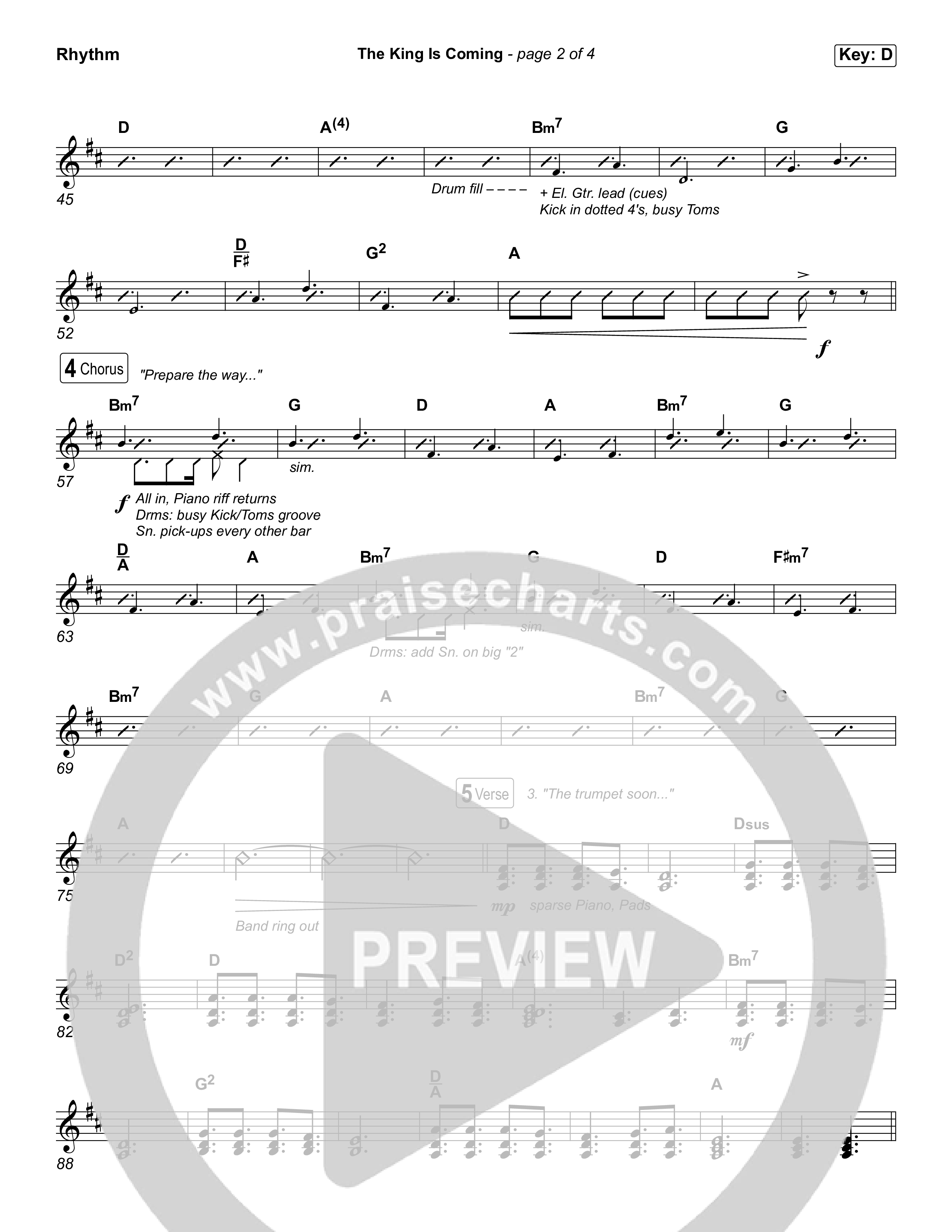 The King Is Coming (Sing It Now) Rhythm Pack (Red Rocks Worship / Arr. Luke Gambill)