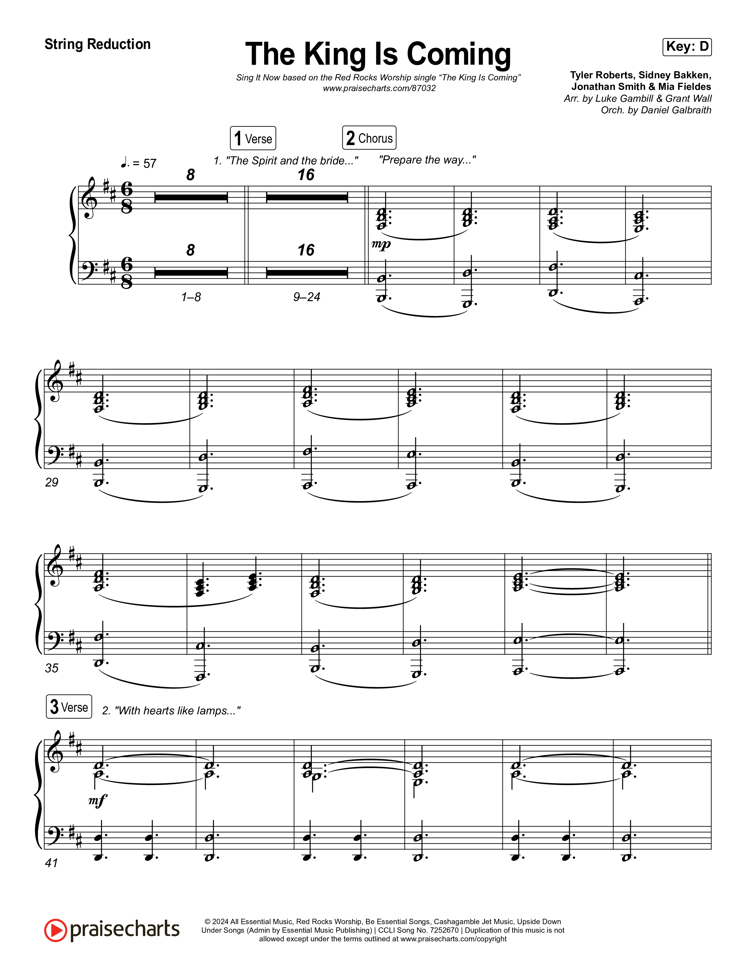 The King Is Coming (Sing It Now) String Reduction (Red Rocks Worship / Arr. Luke Gambill)