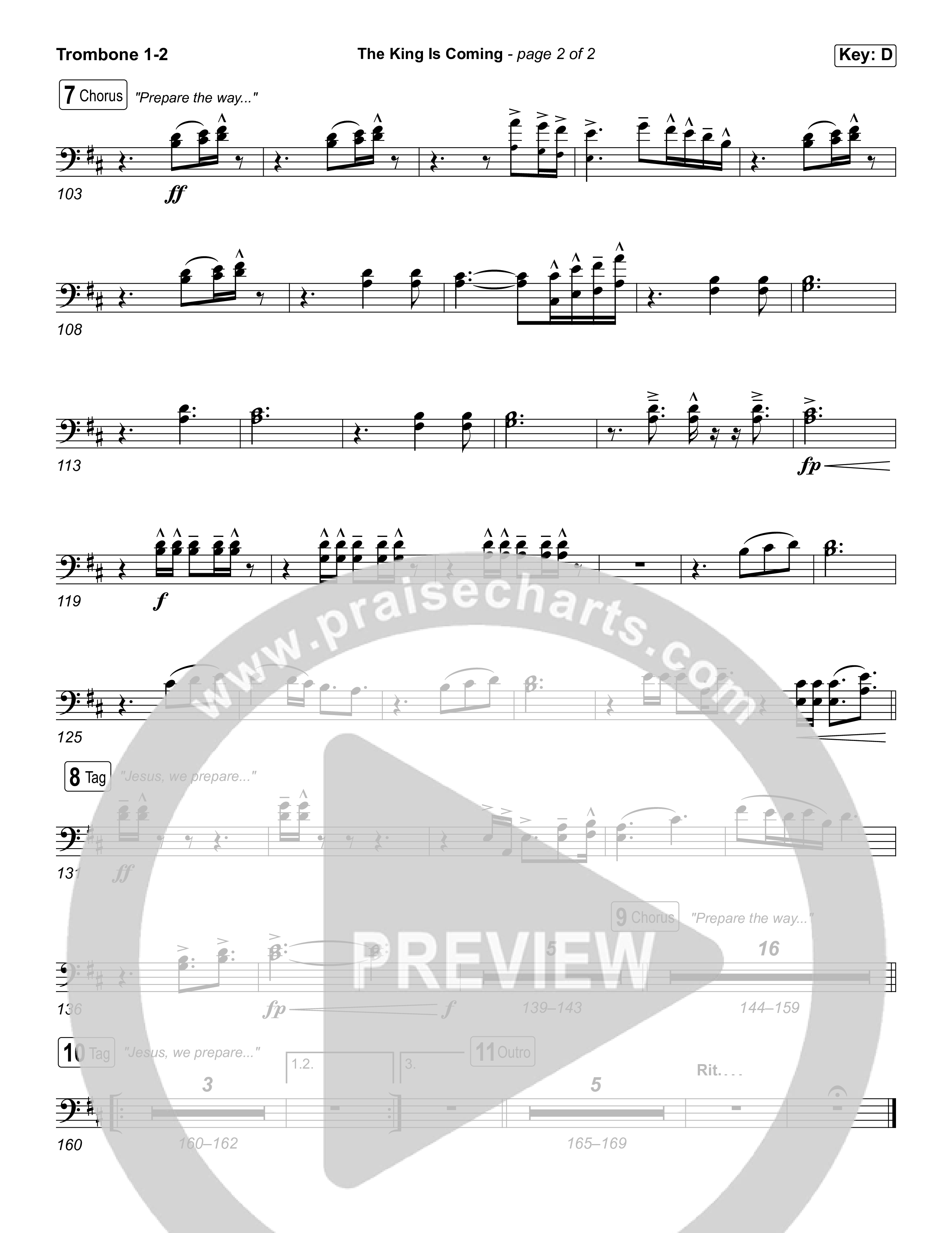 The King Is Coming (Sing It Now) Trombone 1/2 (Red Rocks Worship / Arr. Luke Gambill)