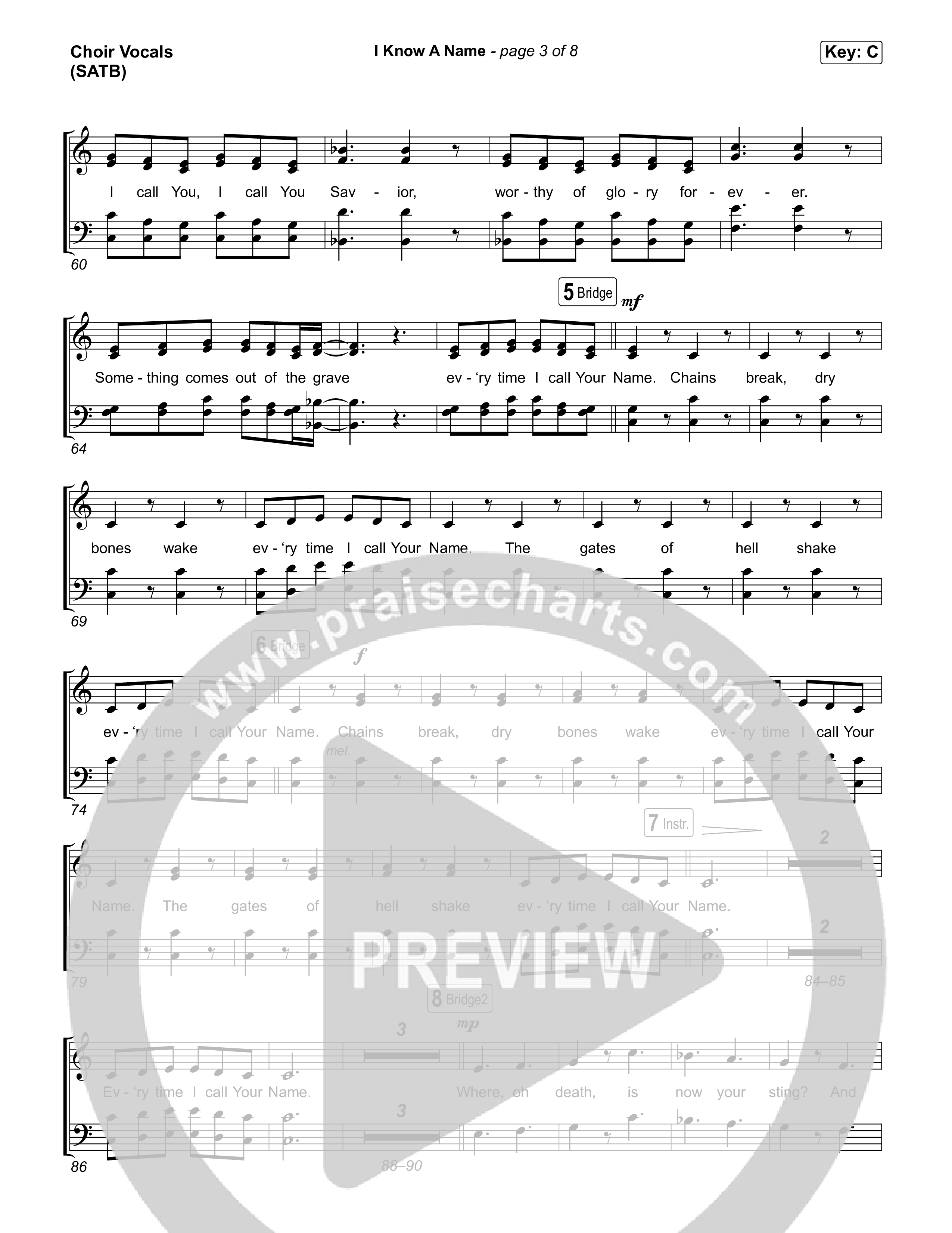 I Know A Name (Choral Anthem SATB) Choir Sheet (SATB) (Elevation Worship / Chris Brown / Brandon Lake / Arr. Luke Gambill)