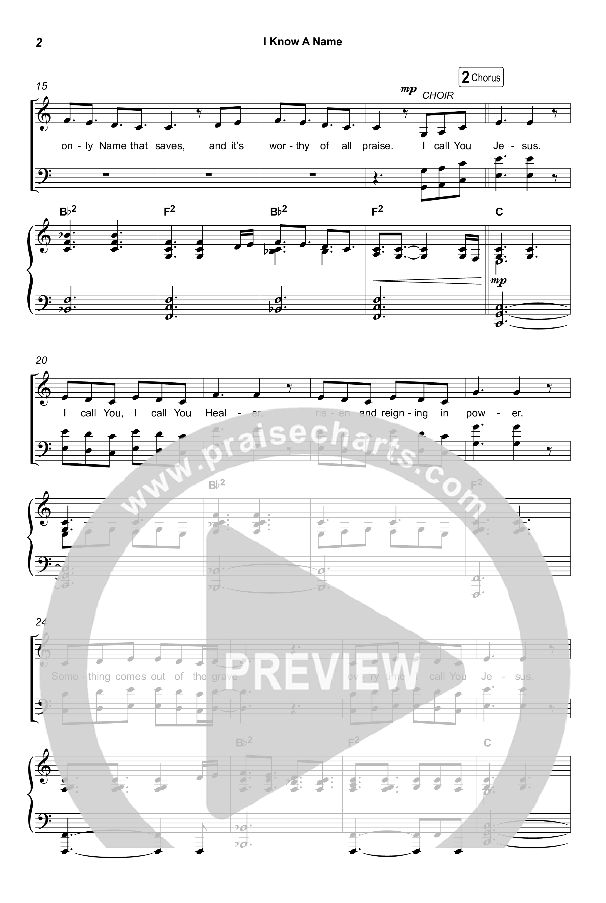 I Know A Name (Choral Anthem SATB) Octavo (SATB & Pno) (Elevation Worship / Chris Brown / Brandon Lake / Arr. Luke Gambill)