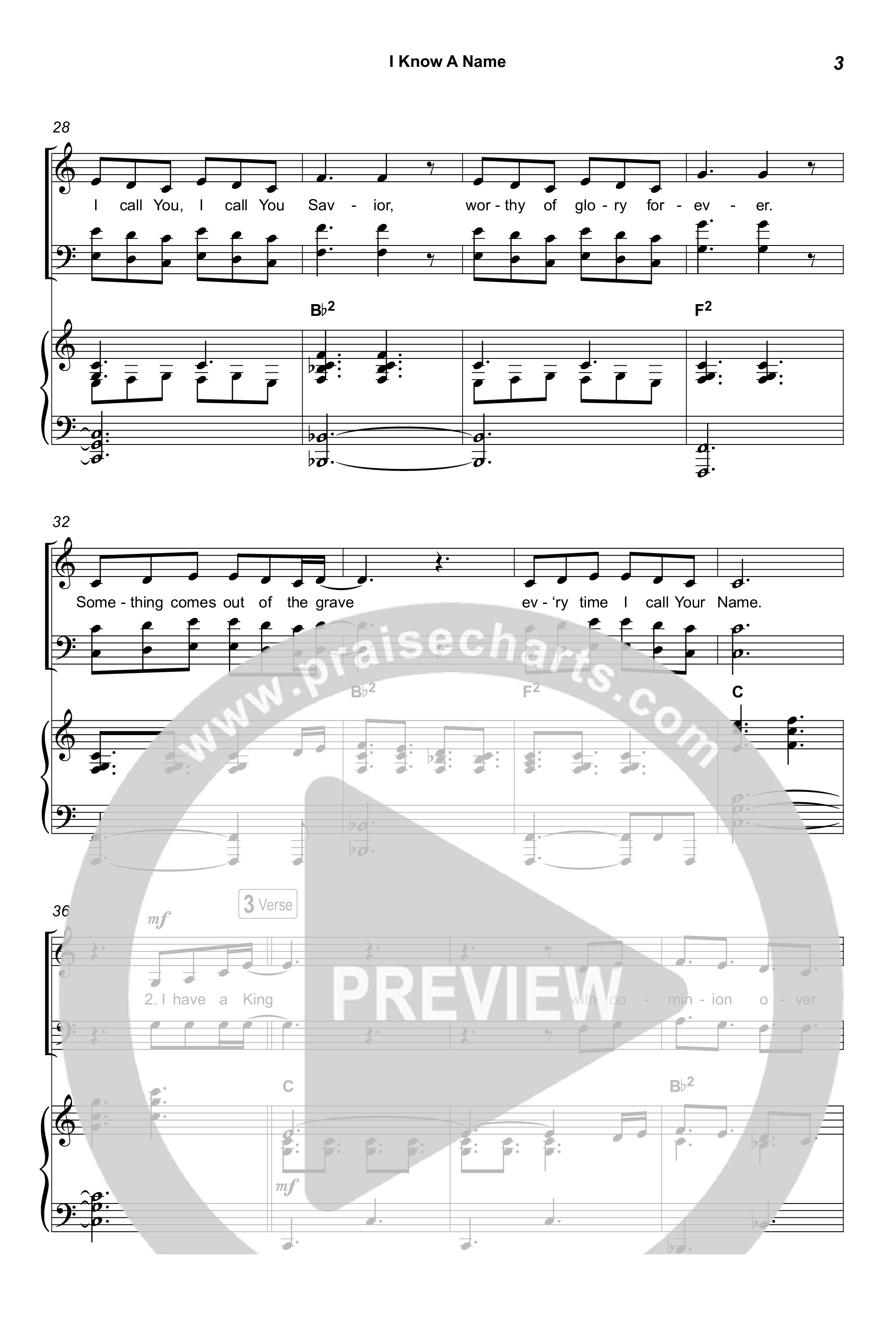 I Know A Name (Choral Anthem SATB) Octavo (SATB & Pno) (Elevation Worship / Chris Brown / Brandon Lake / Arr. Luke Gambill)