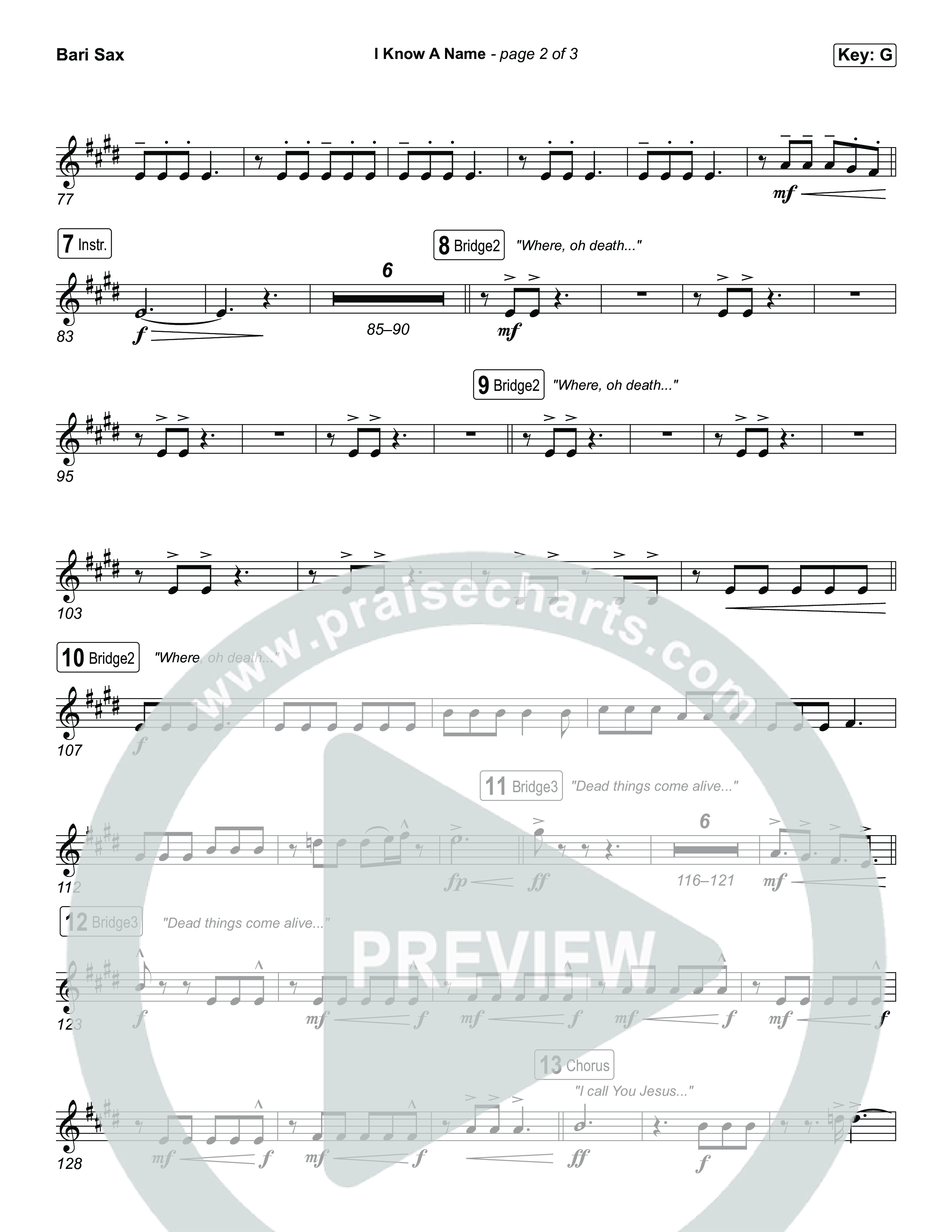 I Know A Name (Worship Choir/SAB) Bari Sax (Elevation Worship / Chris Brown / Brandon Lake / Arr. Luke Gambill)