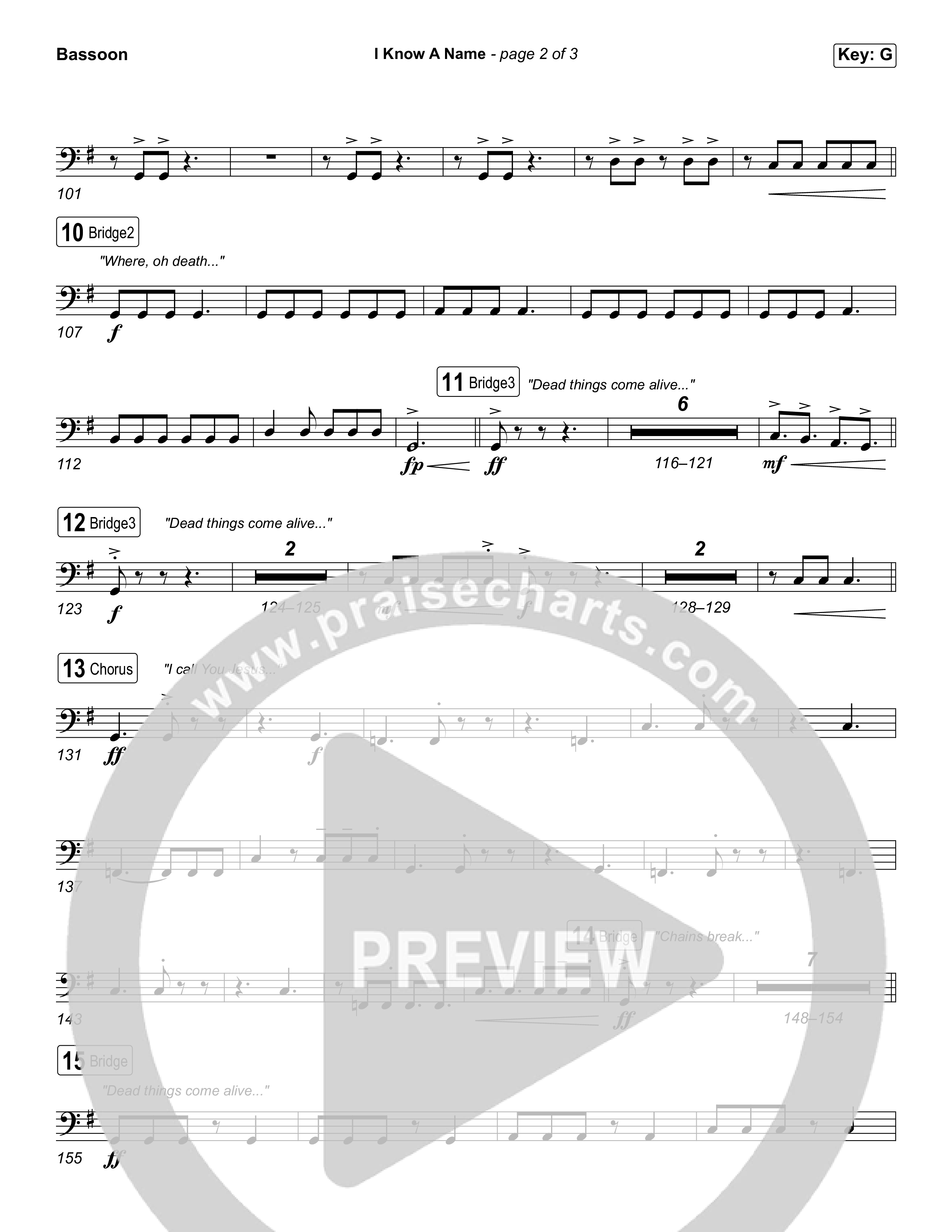 I Know A Name (Worship Choir/SAB) Bassoon (Elevation Worship / Chris Brown / Brandon Lake / Arr. Luke Gambill)