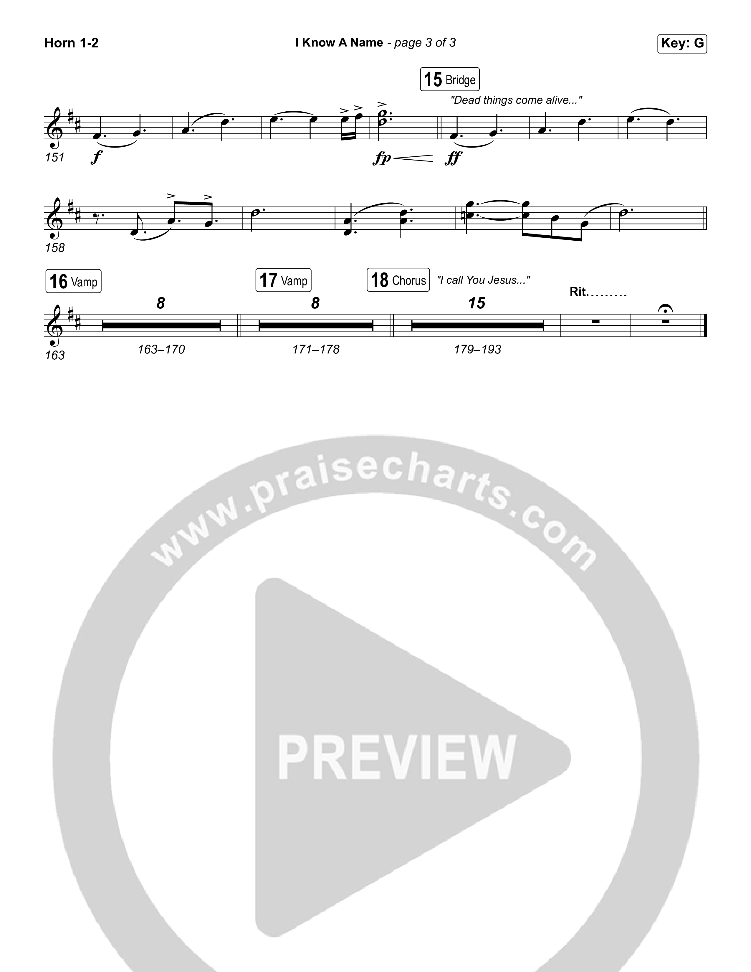 I Know A Name (Worship Choir/SAB) Brass Pack (Elevation Worship / Chris Brown / Brandon Lake / Arr. Luke Gambill)