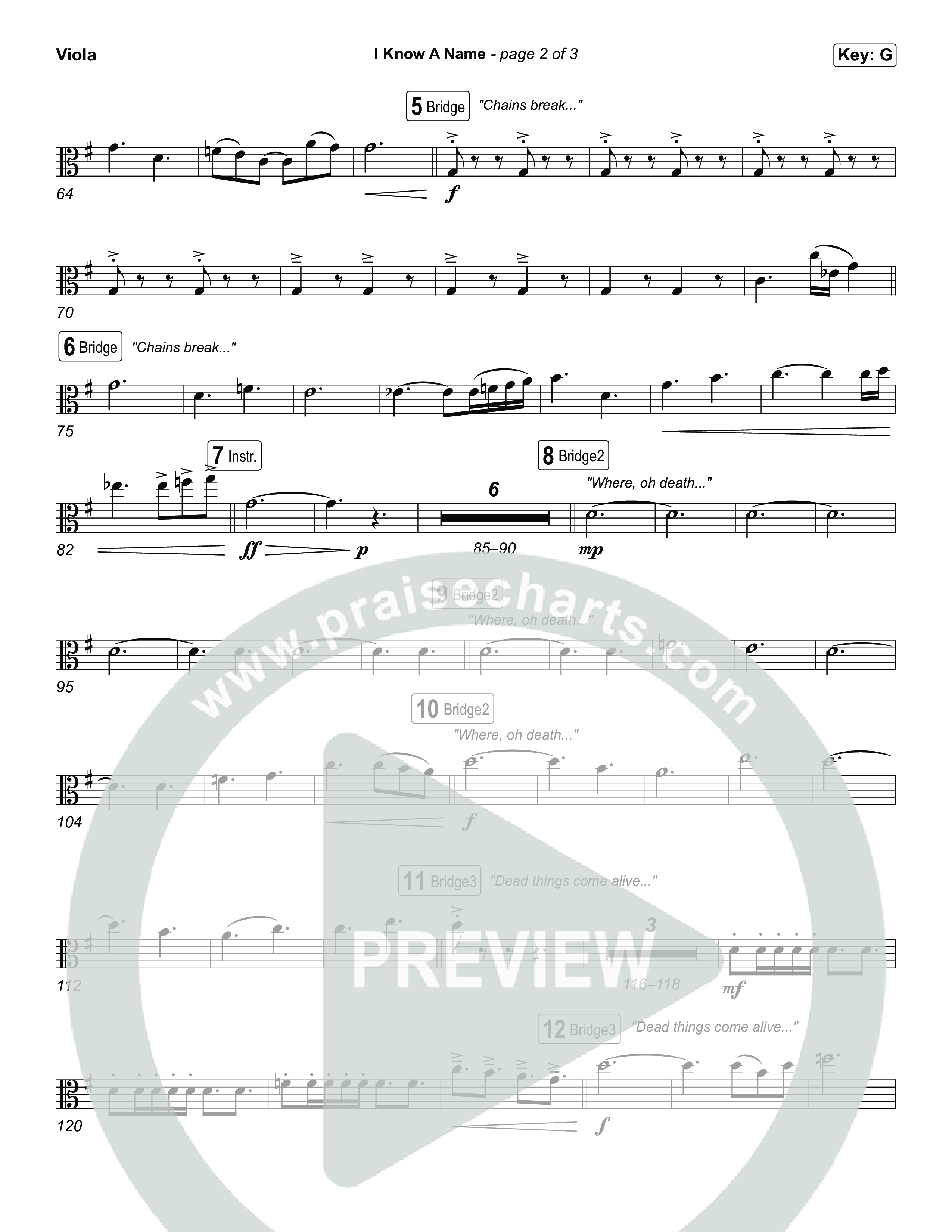 I Know A Name (Worship Choir/SAB) Viola (Elevation Worship / Chris Brown / Brandon Lake / Arr. Luke Gambill)