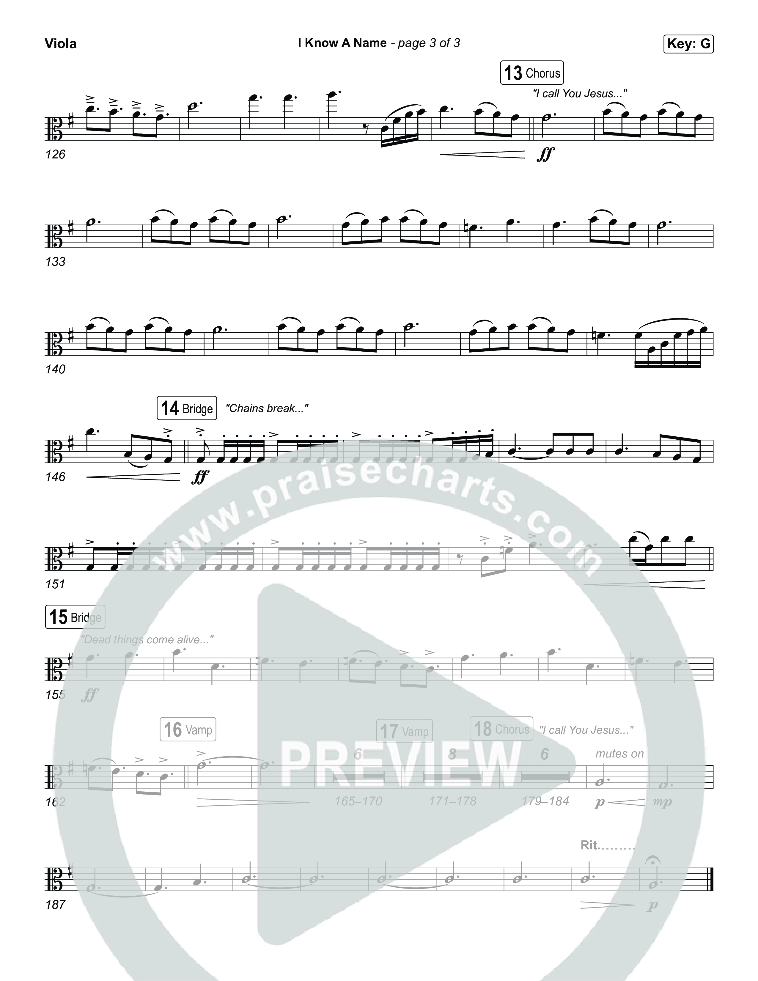 I Know A Name (Worship Choir/SAB) Viola (Elevation Worship / Chris Brown / Brandon Lake / Arr. Luke Gambill)