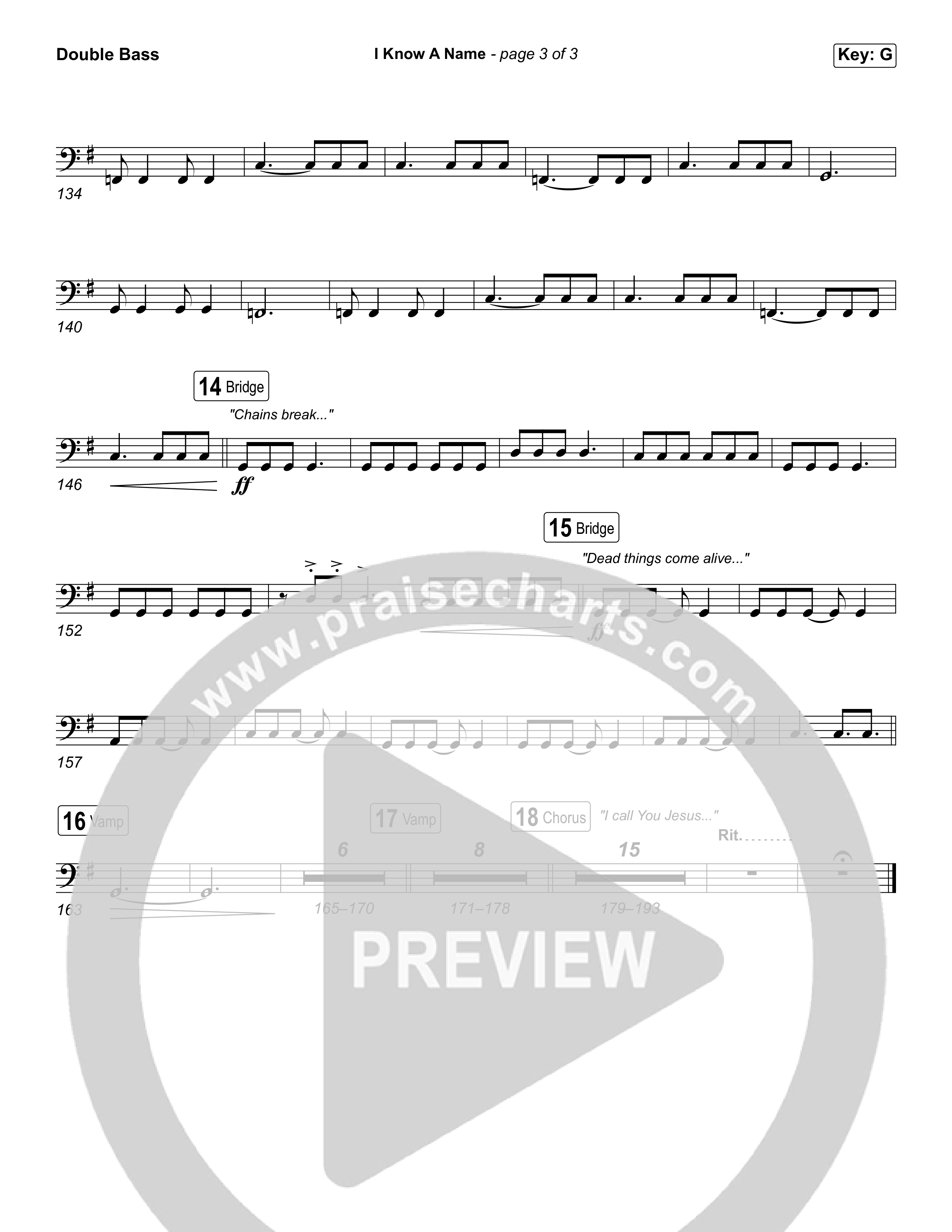 I Know A Name (Unison/2-Part) Double Bass (Elevation Worship / Chris Brown / Brandon Lake / Arr. Luke Gambill)