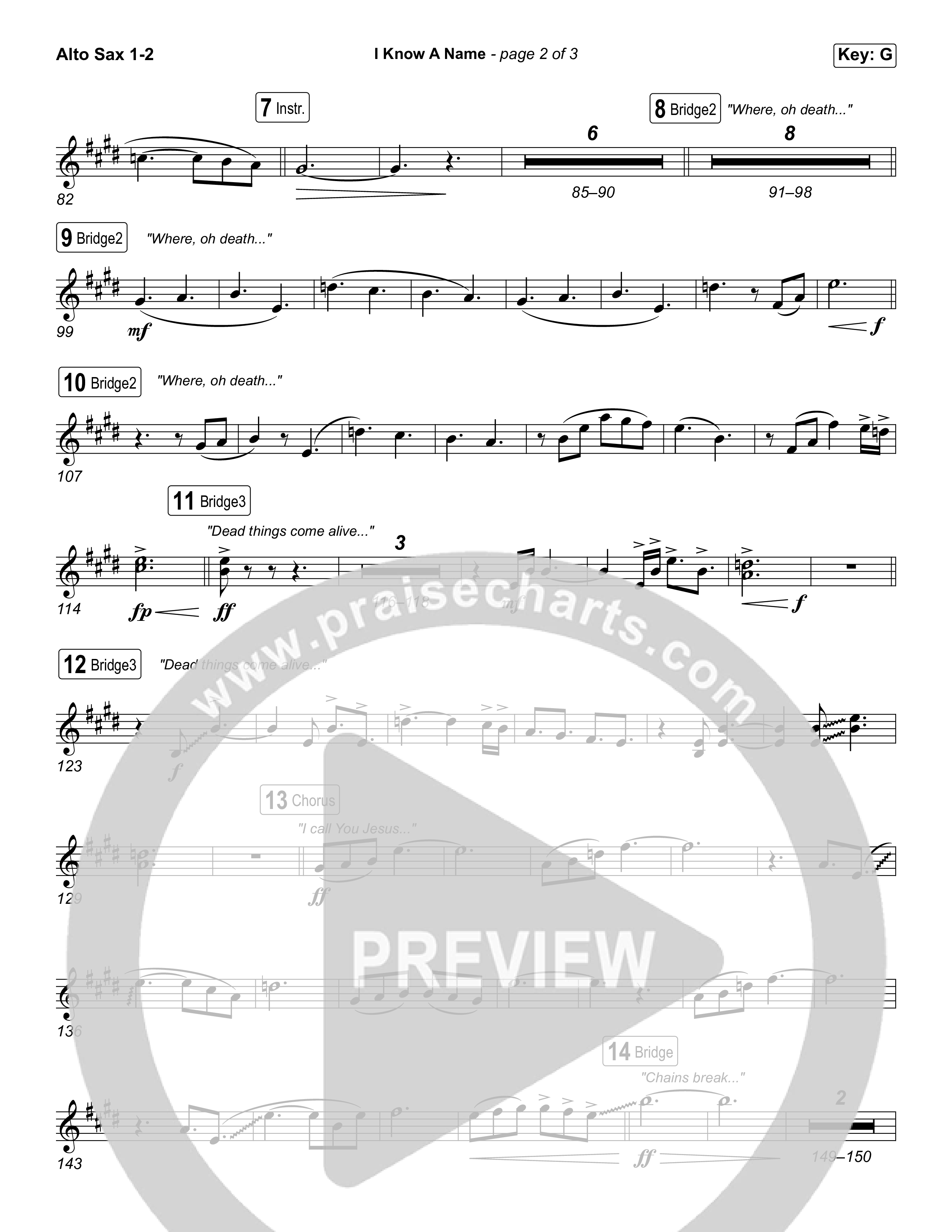 I Know A Name (Sing It Now) Alto Sax 1/2 (Elevation Worship / Chris Brown / Brandon Lake / Arr. Luke Gambill)