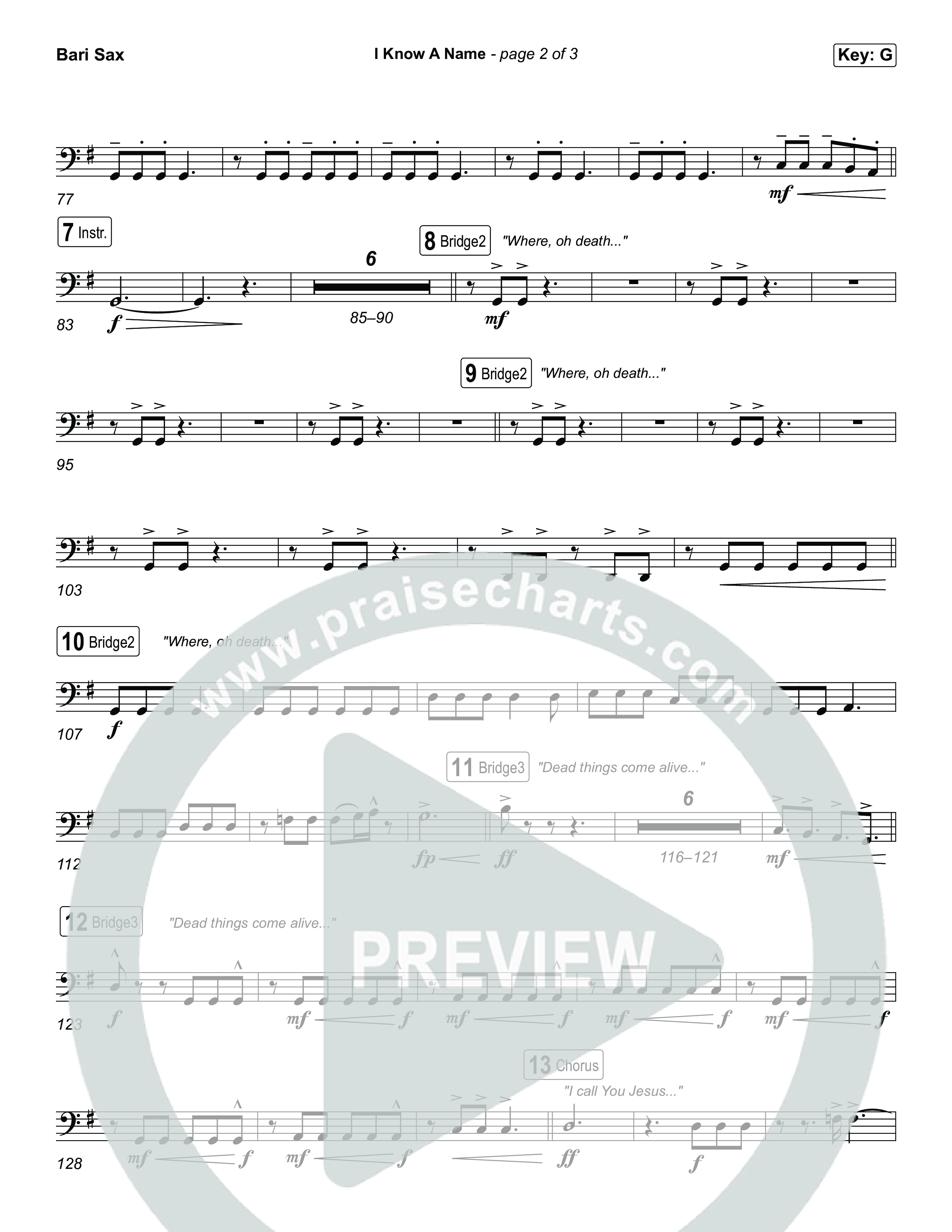 I Know A Name (Sing It Now) Bari Sax (Elevation Worship / Chris Brown / Brandon Lake / Arr. Luke Gambill)