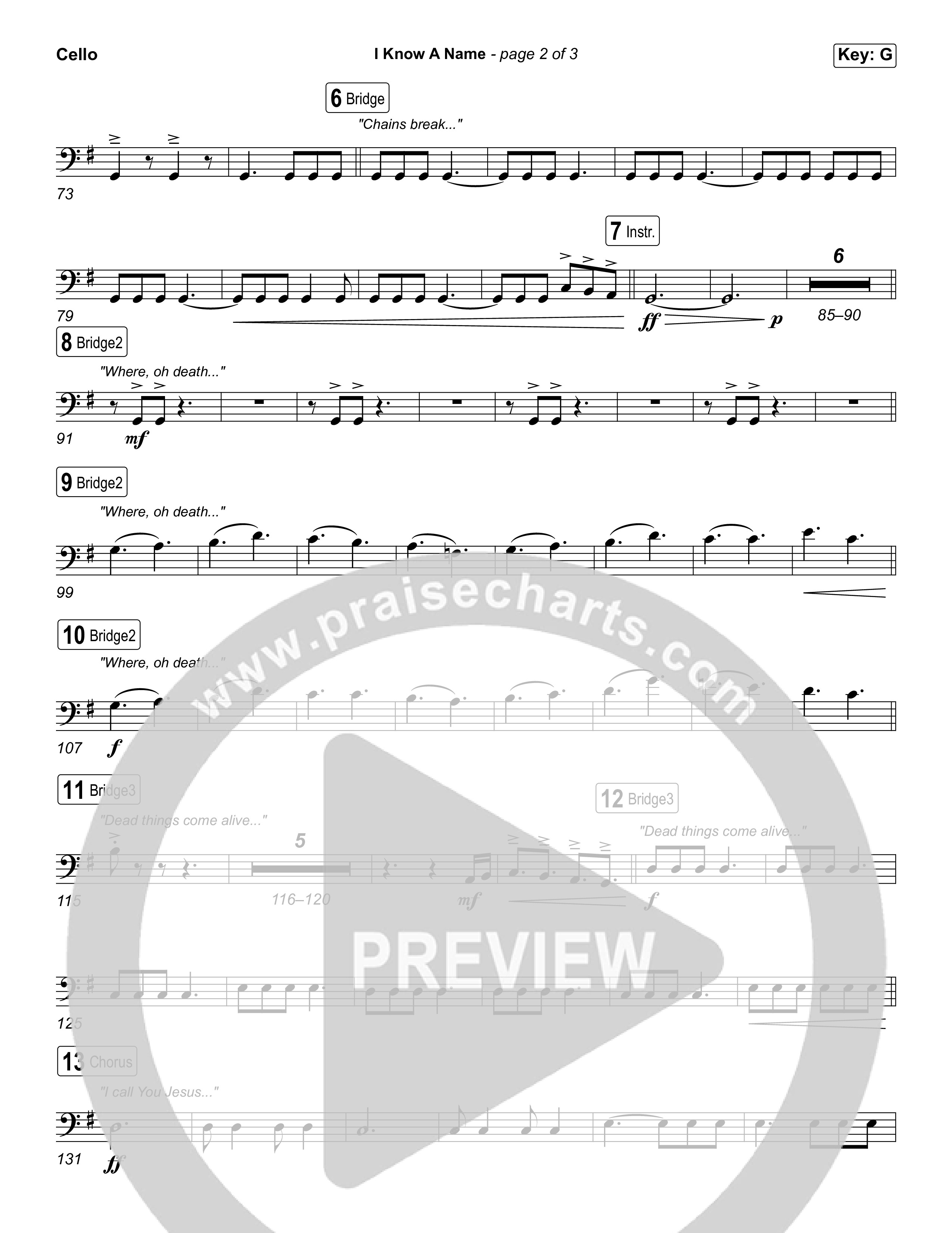 I Know A Name (Sing It Now) Cello (Elevation Worship / Chris Brown / Brandon Lake / Arr. Luke Gambill)