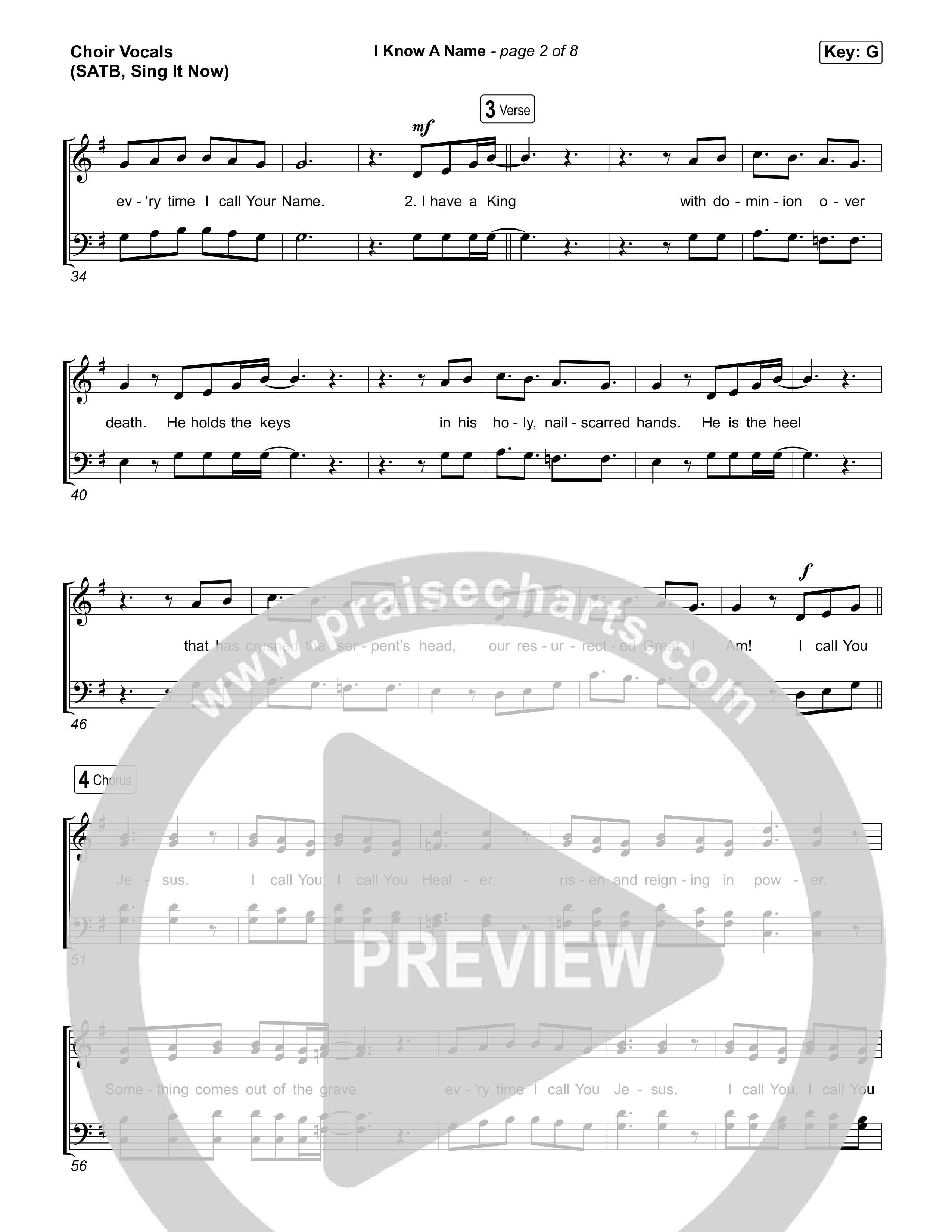 I Know A Name (Sing It Now) Choir Sheet (SATB) (Elevation Worship / Chris Brown / Brandon Lake / Arr. Luke Gambill)