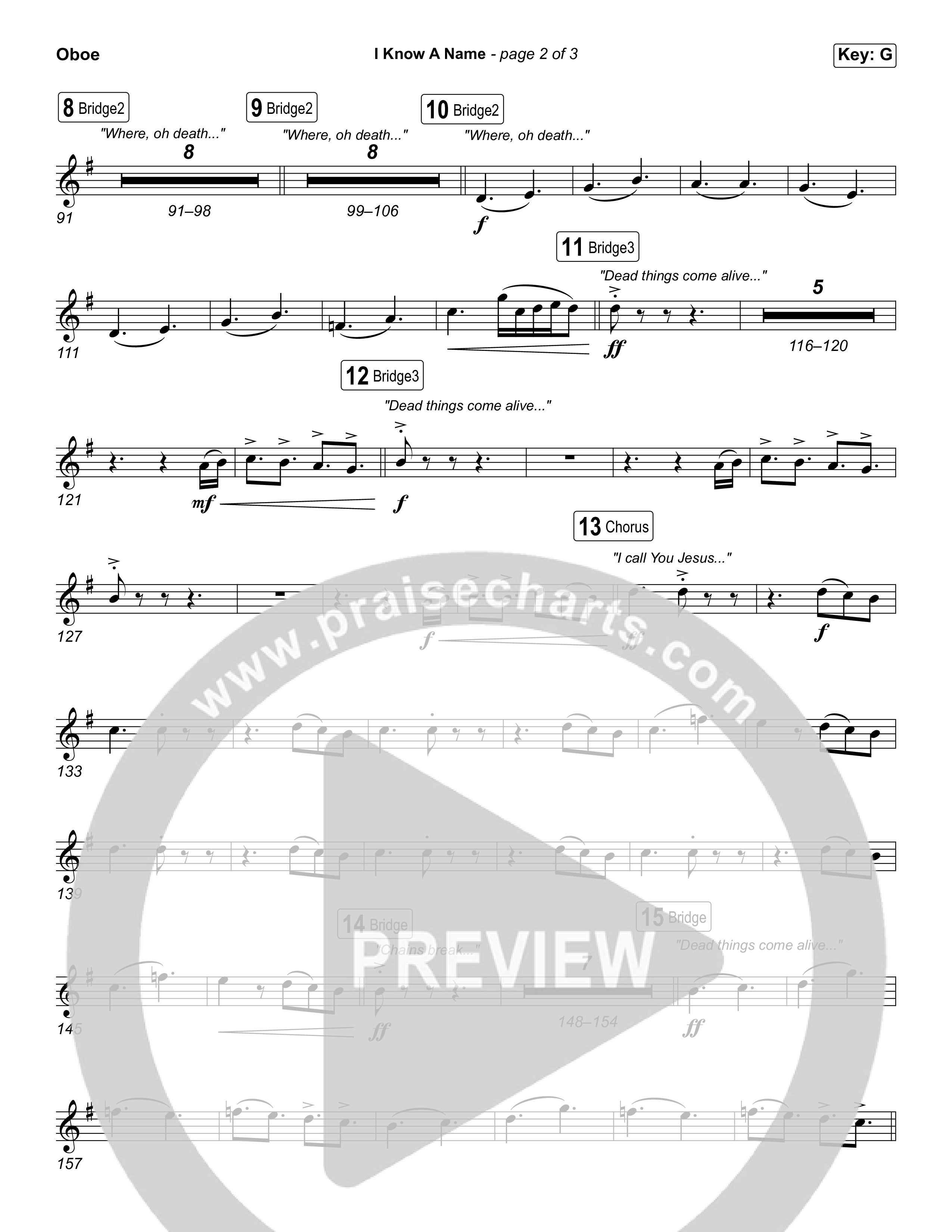 I Know A Name (Sing It Now) Oboe (Elevation Worship / Chris Brown / Brandon Lake / Arr. Luke Gambill)