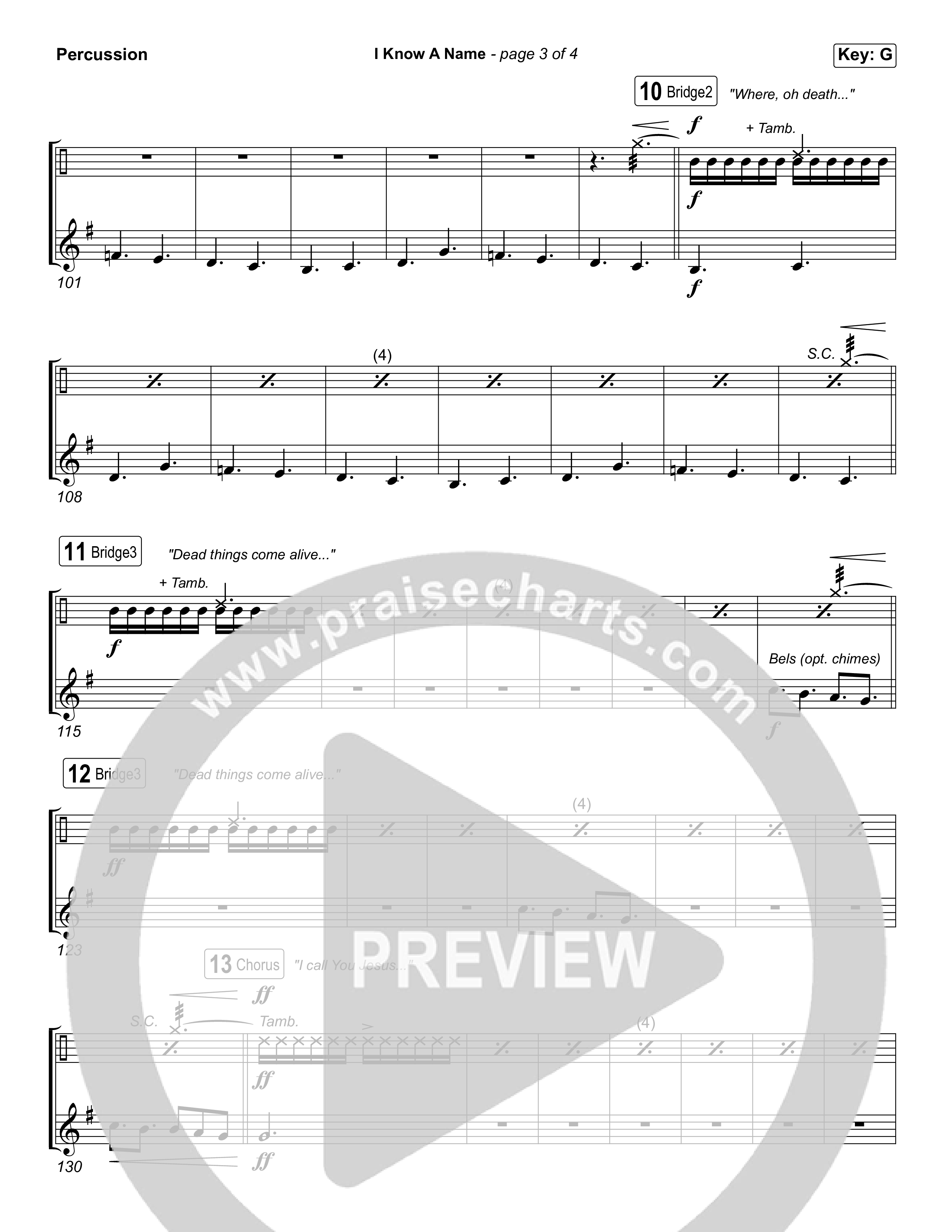 I Know A Name (Sing It Now) Percussion (Elevation Worship / Chris Brown / Brandon Lake / Arr. Luke Gambill)