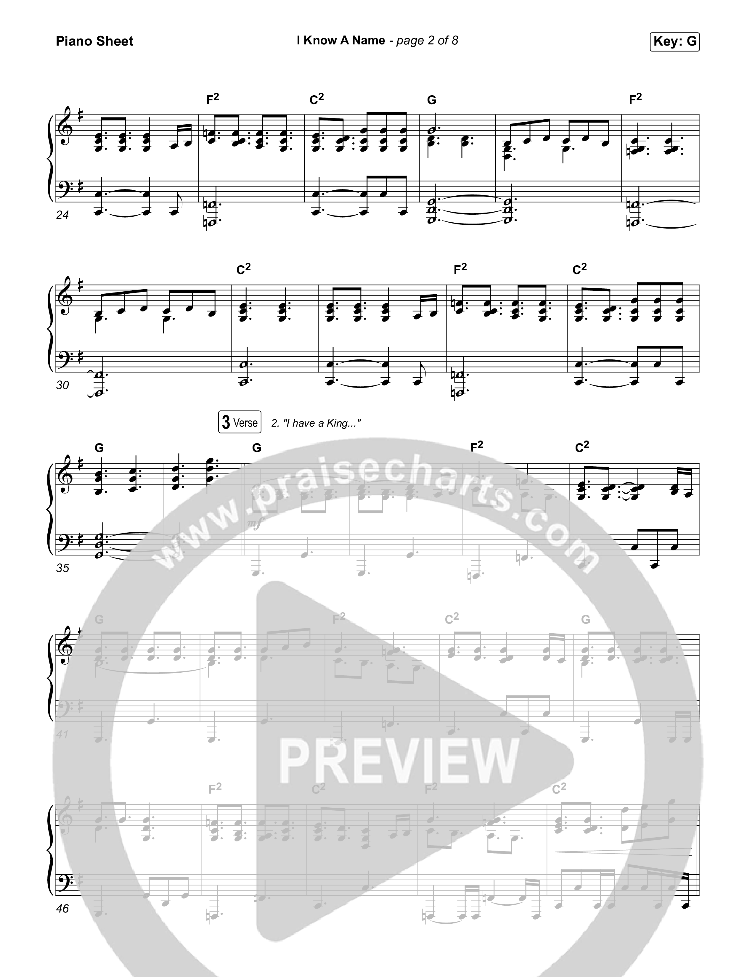 I Know A Name (Sing It Now) Piano Sheet (Elevation Worship / Chris Brown / Brandon Lake / Arr. Luke Gambill)