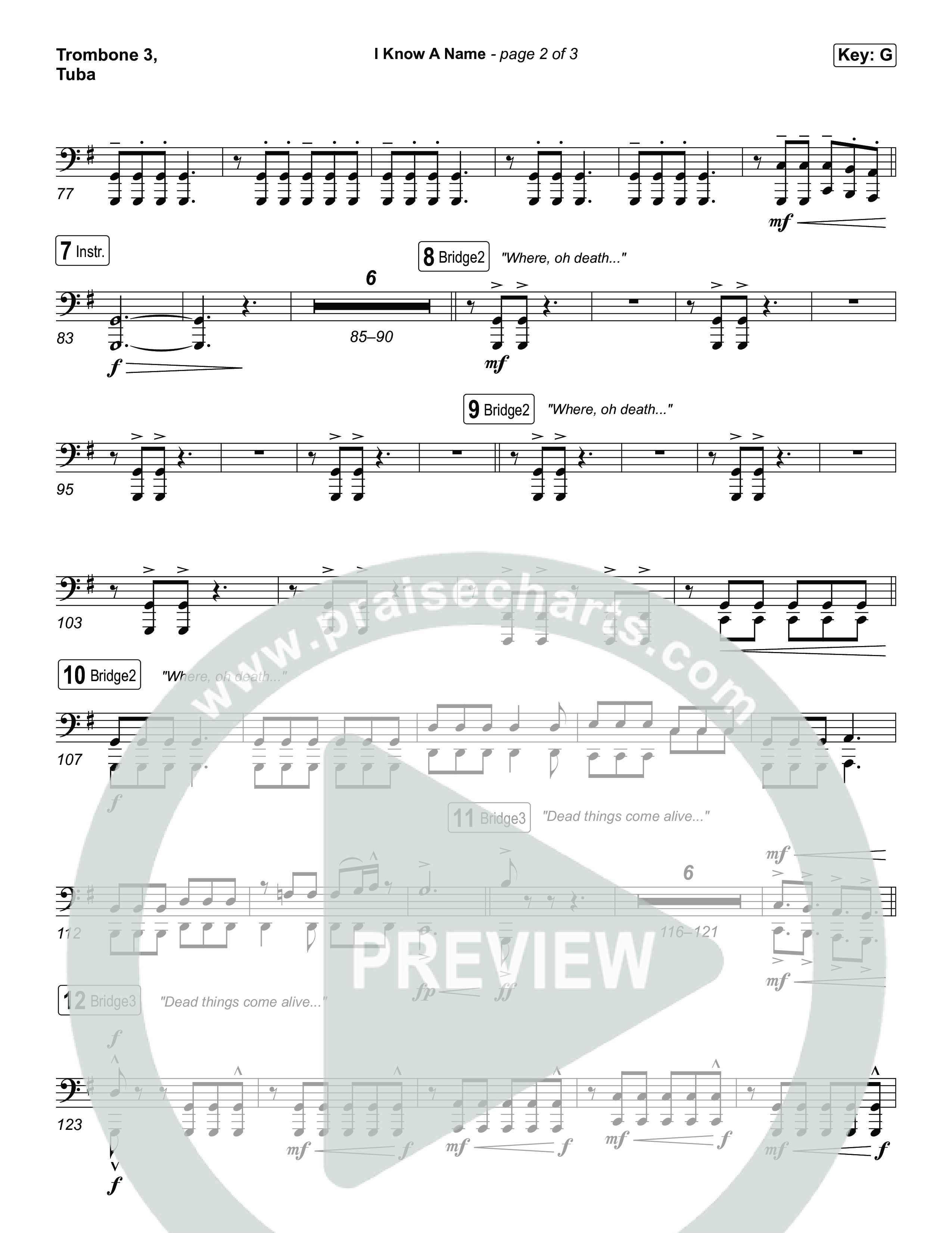 I Know A Name (Sing It Now) Trombone 3/Tuba (Elevation Worship / Chris Brown / Brandon Lake / Arr. Luke Gambill)