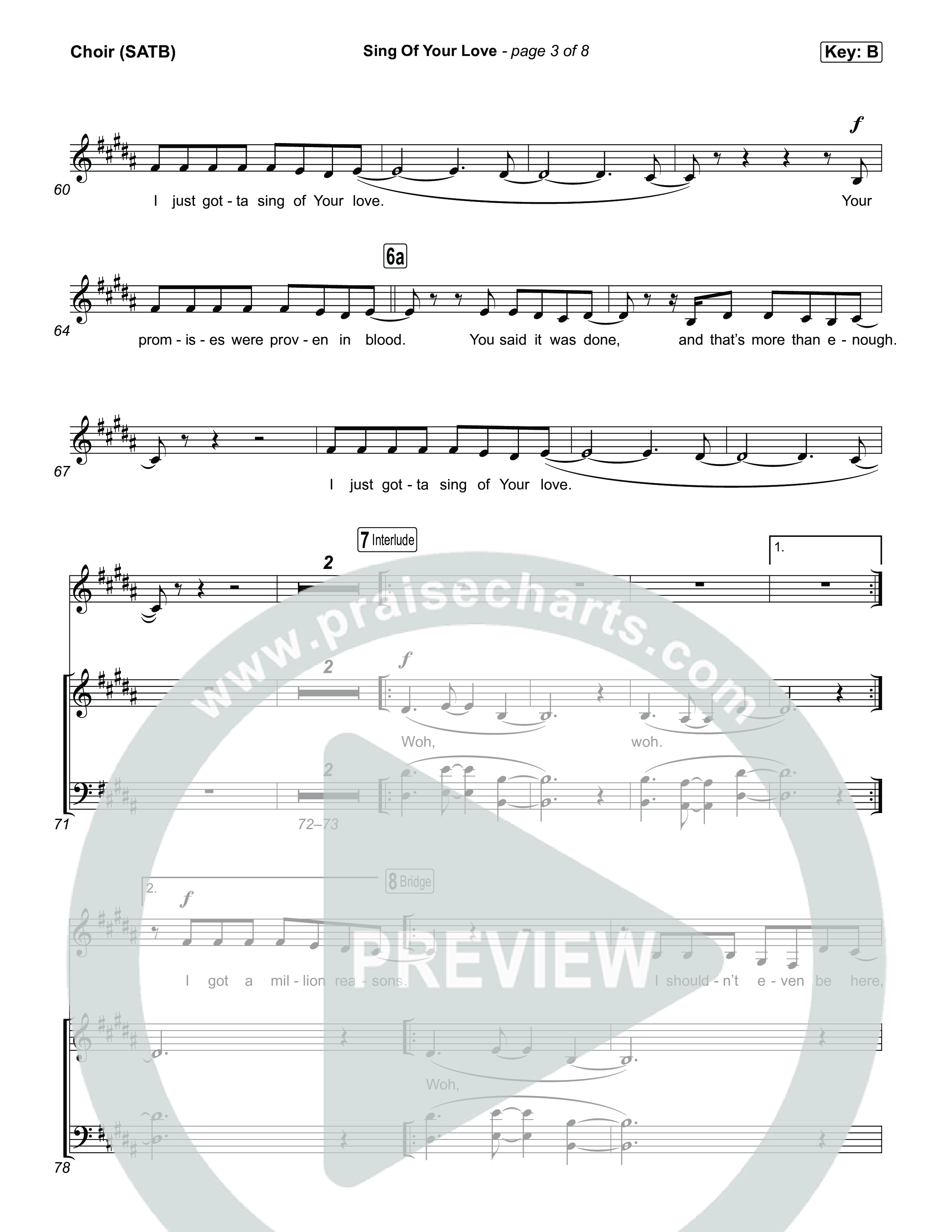 Sing Of Your Love Choir Sheet (SATB) (ELEVATION RHYTHM / Joe L. Barnes)