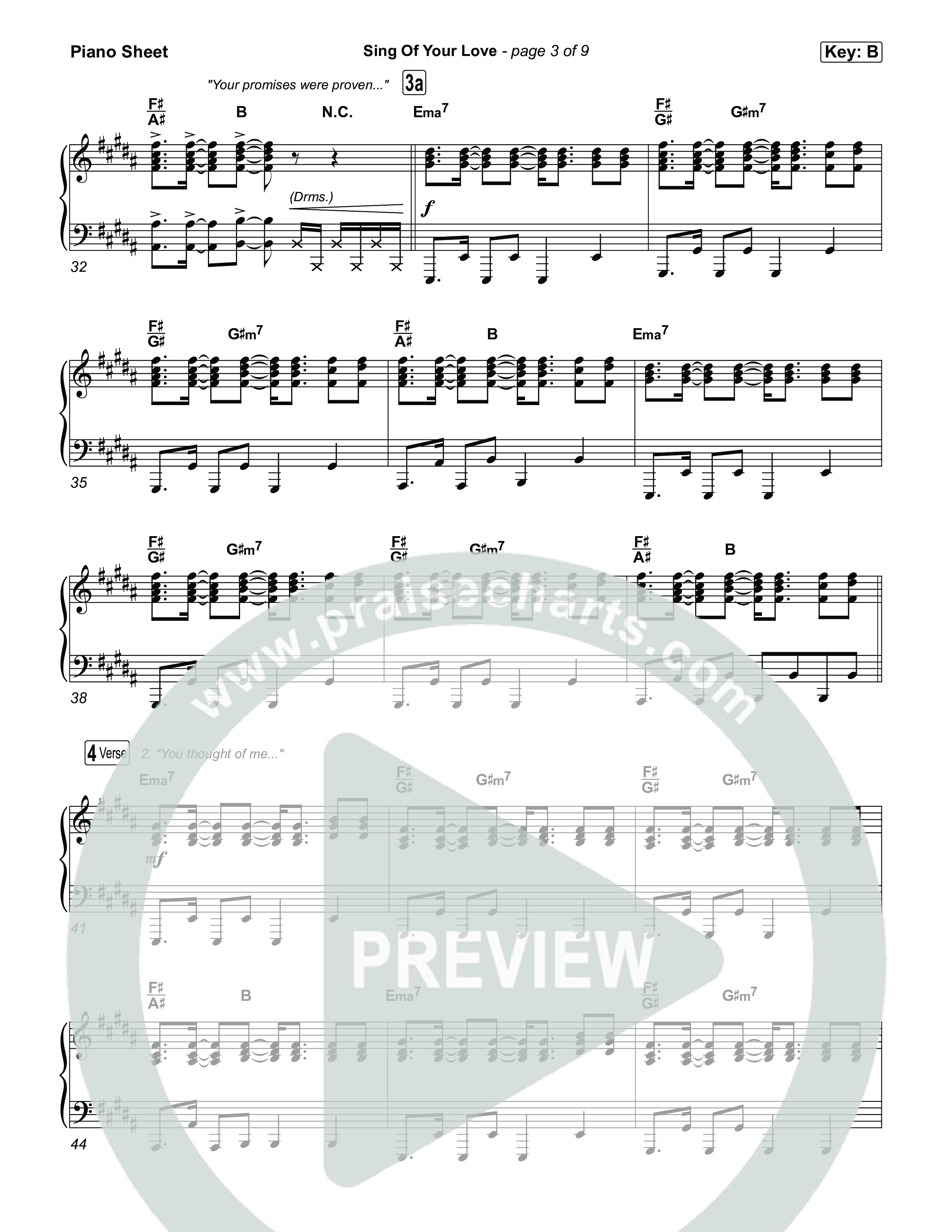Sing Of Your Love Piano Sheet (ELEVATION RHYTHM / Joe L. Barnes)