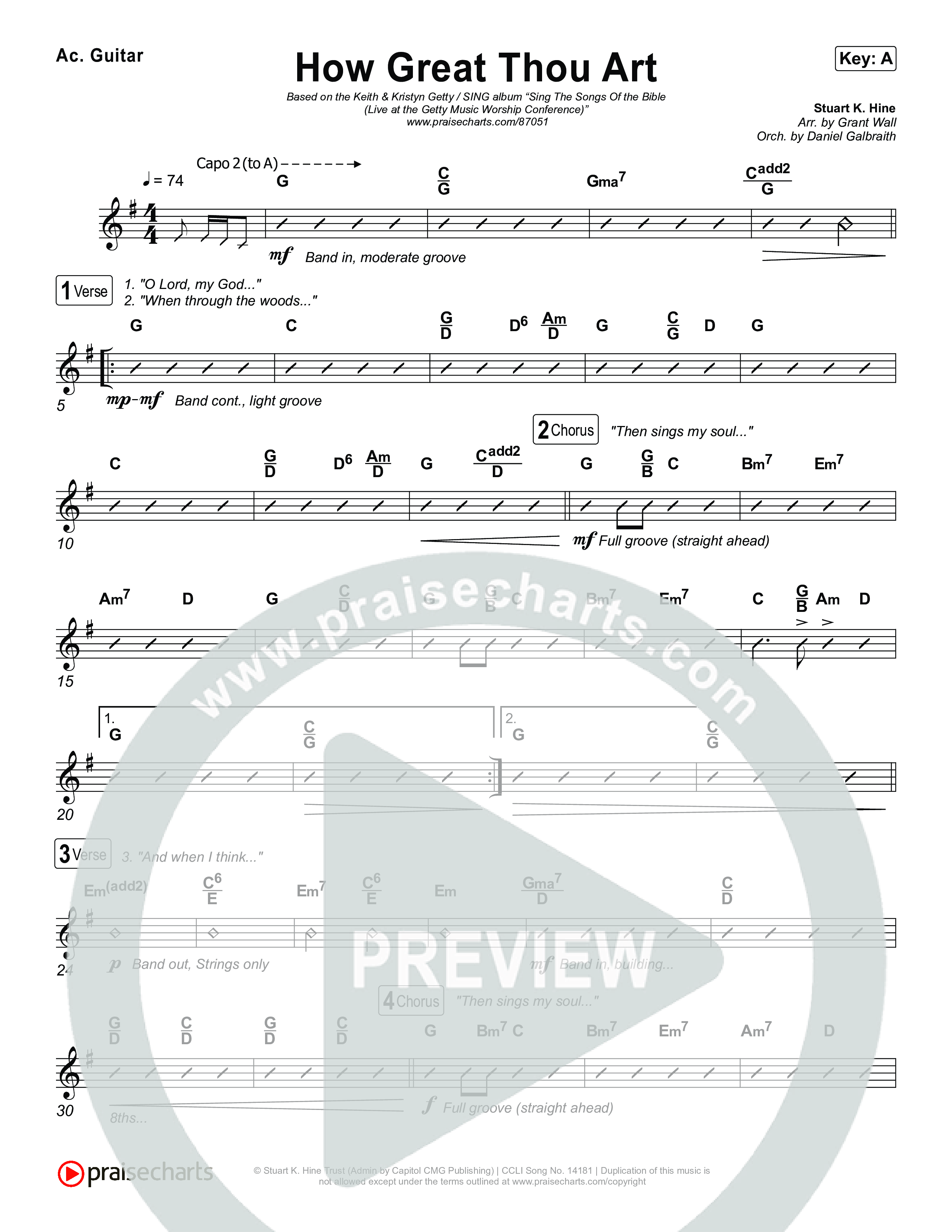 How Great Thou Art Rhythm Chart (Keith & Kristyn Getty / Sing!)